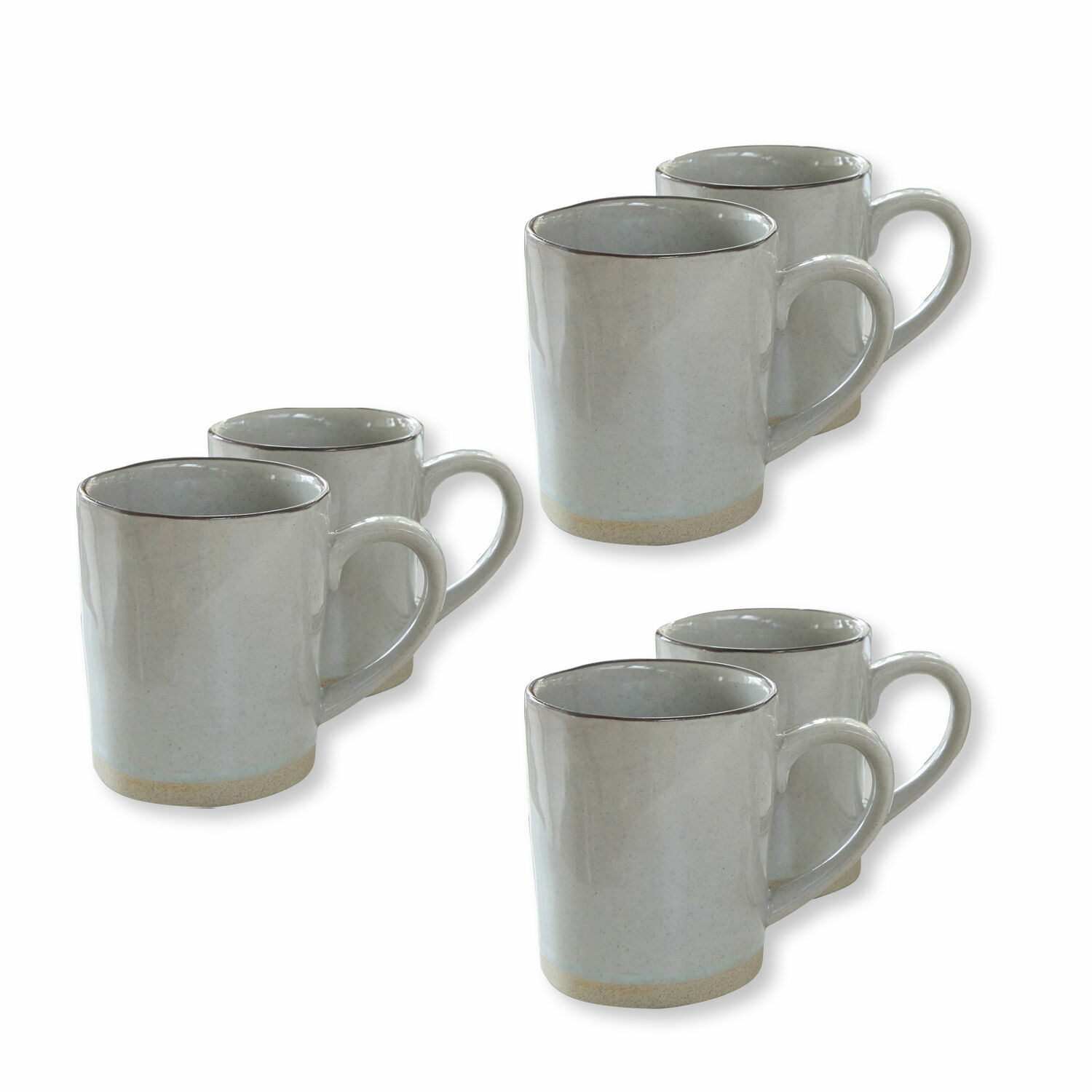 gris Ensemble de 6 mugs en céramique grise Biarritz au design simple pour usage quotidien