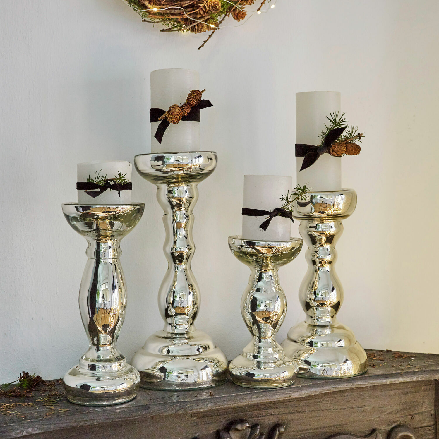 Lot de 4 bougeoirs Aajun