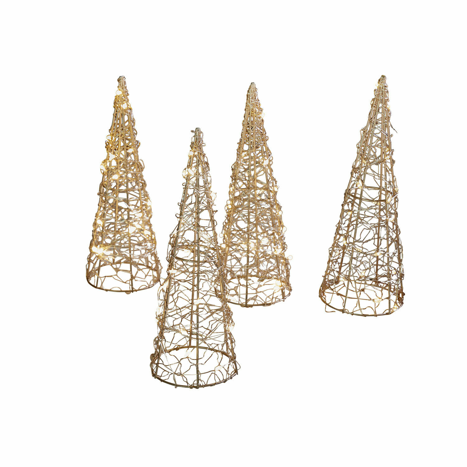 Lot de 4 sapins LED Velkrin