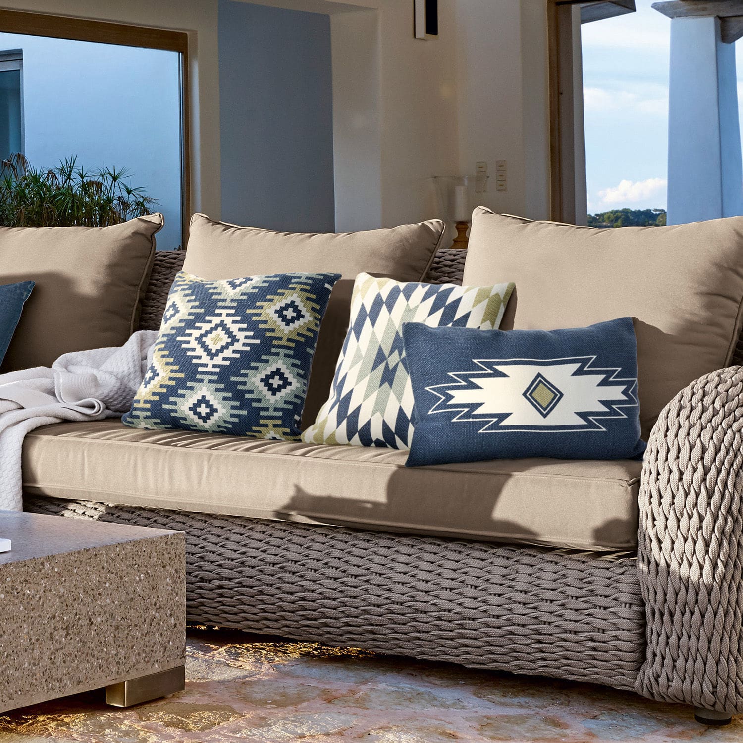 Lot de 3 housses de coussins Leonice