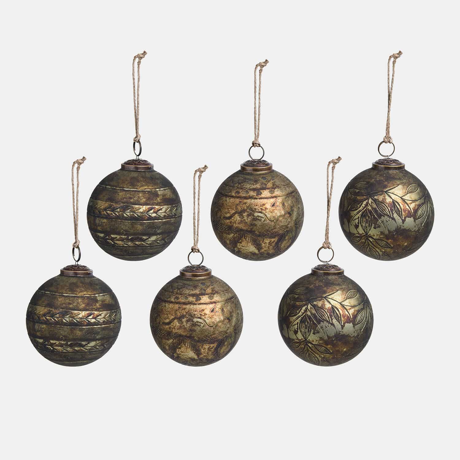 Lot de 6 boules de Noël Goldenblist
