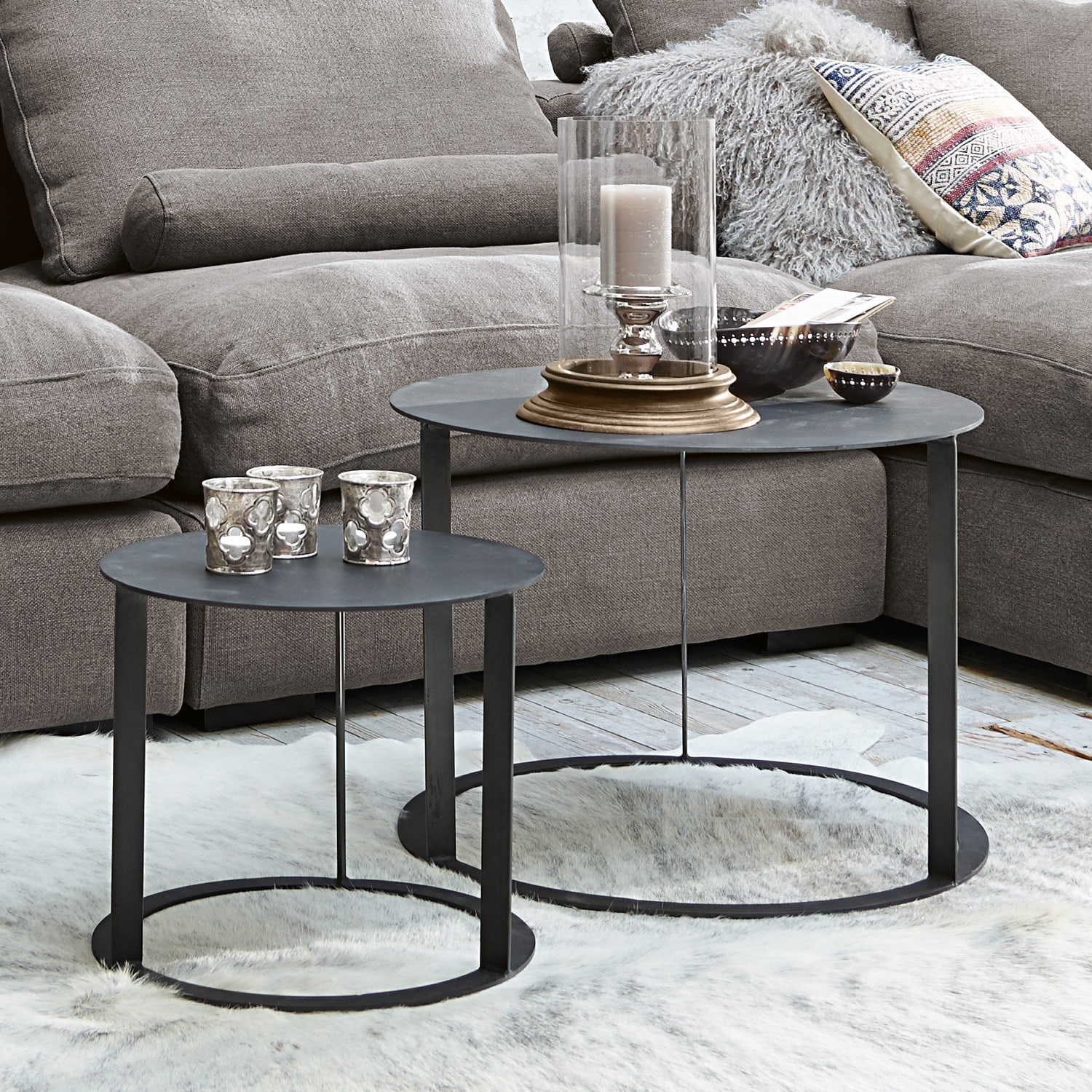 Lot de 2 tables basses Iron