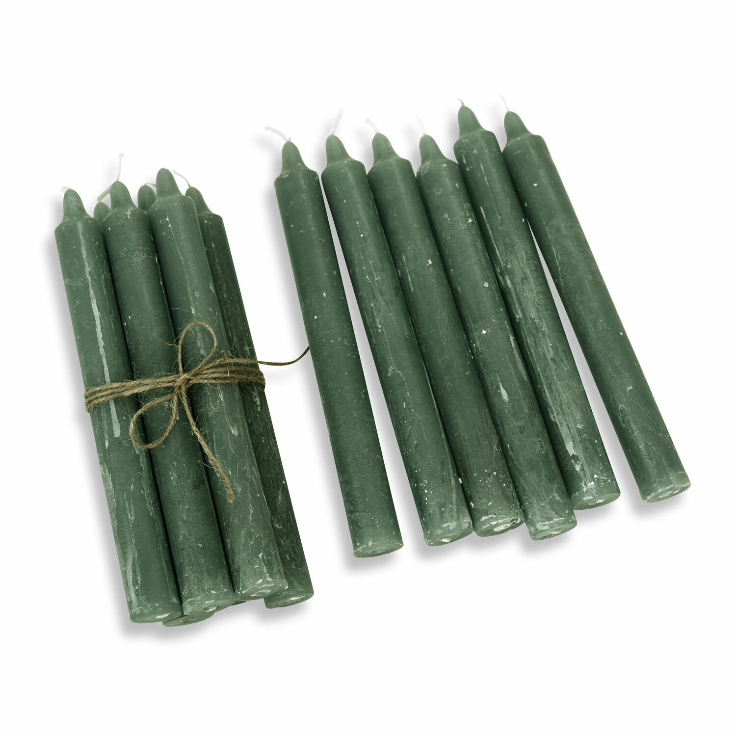 vert Lot de 12 bougies vertes Bauceau en cire, décoration intérieure et éclairage d'ambiance