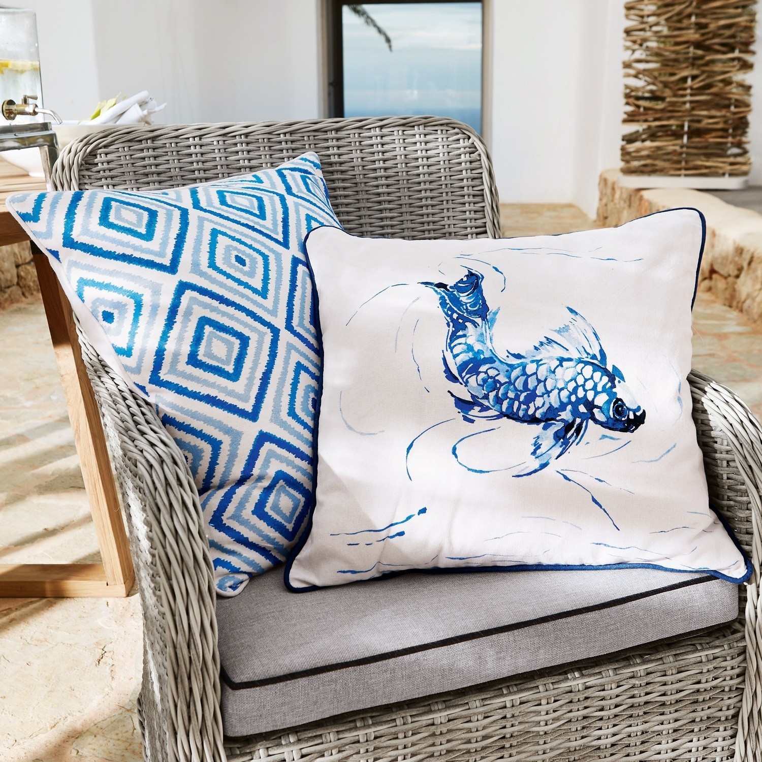 Lot de 2 coussins Blue Sea