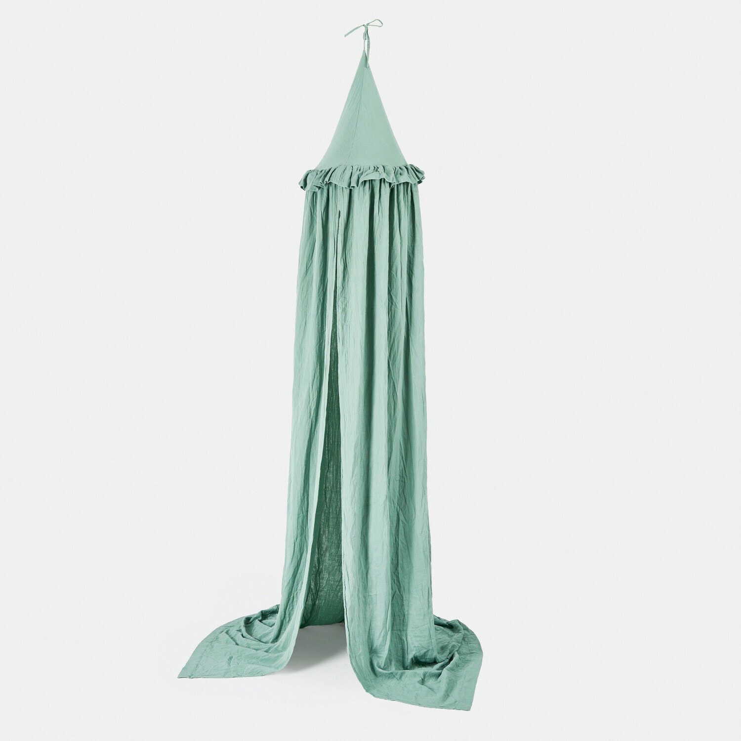 Ciel de lit Nuvinas Ciel de lit vert menthe en tissu léger avec volant, décoration douce pour chambre d'enfant