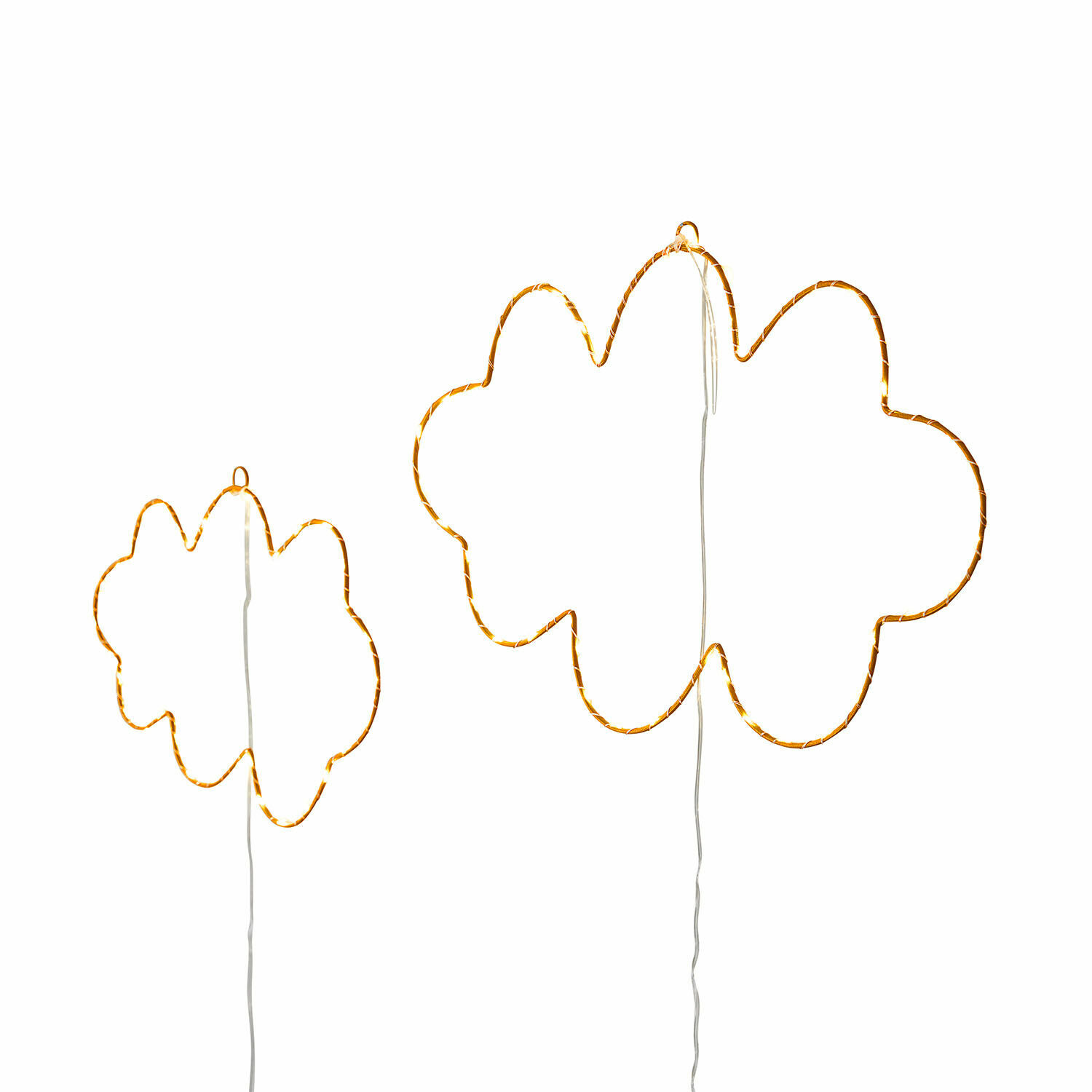 Lot de 2 décorations lumineuses LED Elenar Guirlandes lumineuses LED en forme de nuages avec lumière chaude, parfaites pour décoration intérieure et festive