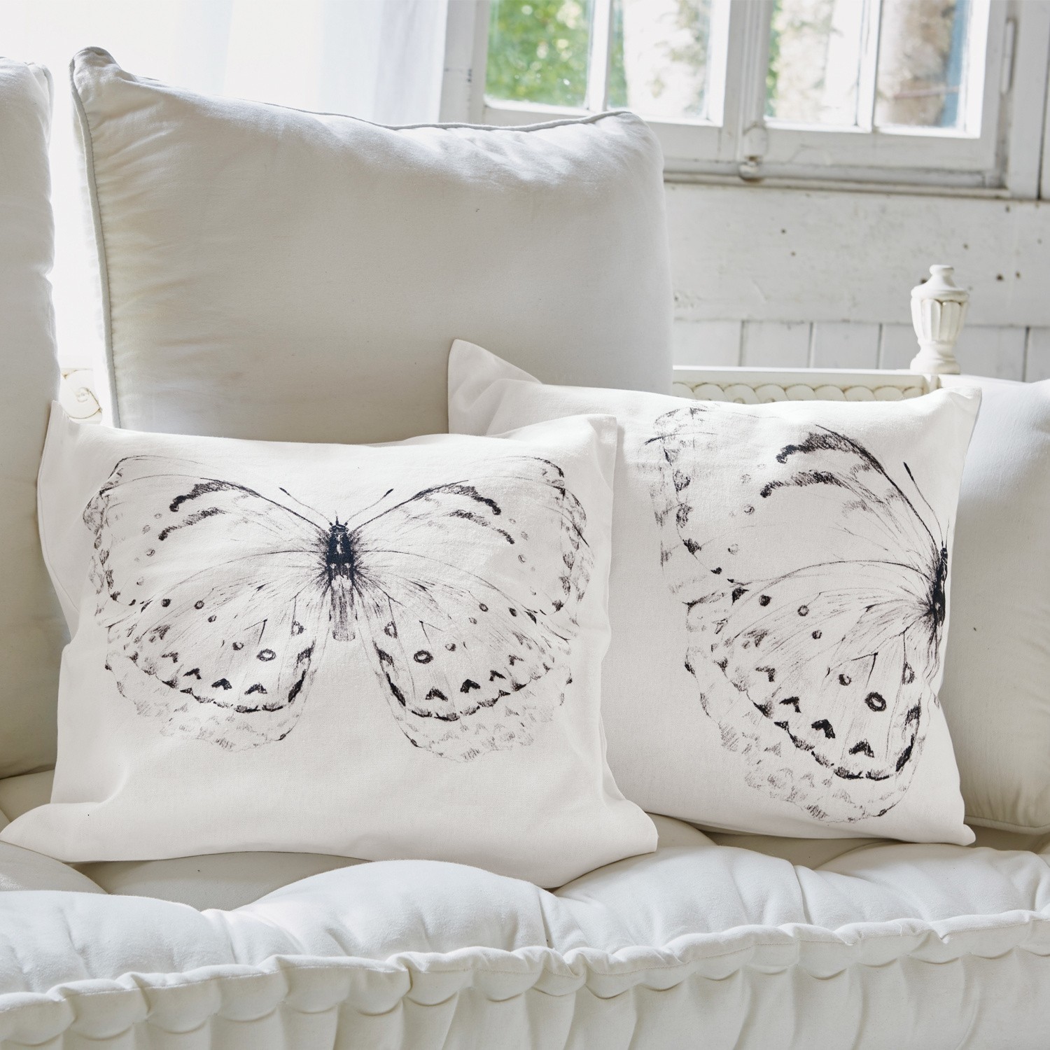 Lot de 2 housses de coussin Fragile