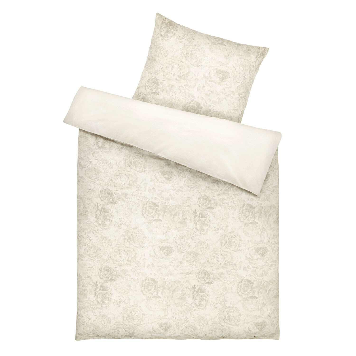 Parure de lit Bravonea Parure de lit en coton clair avec motif floral discret, parfaite pour une chambre élégante