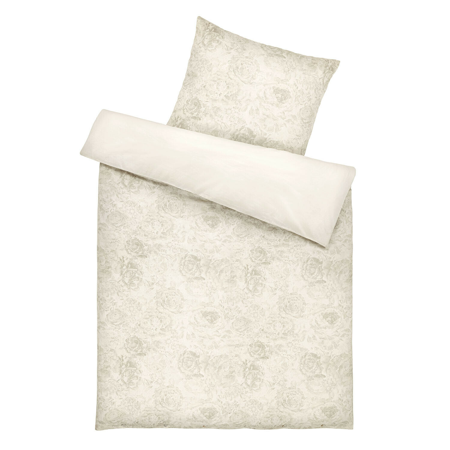 Parure de lit Bravonea Parure de lit en coton clair avec motif floral discret, parfaite pour une chambre élégante