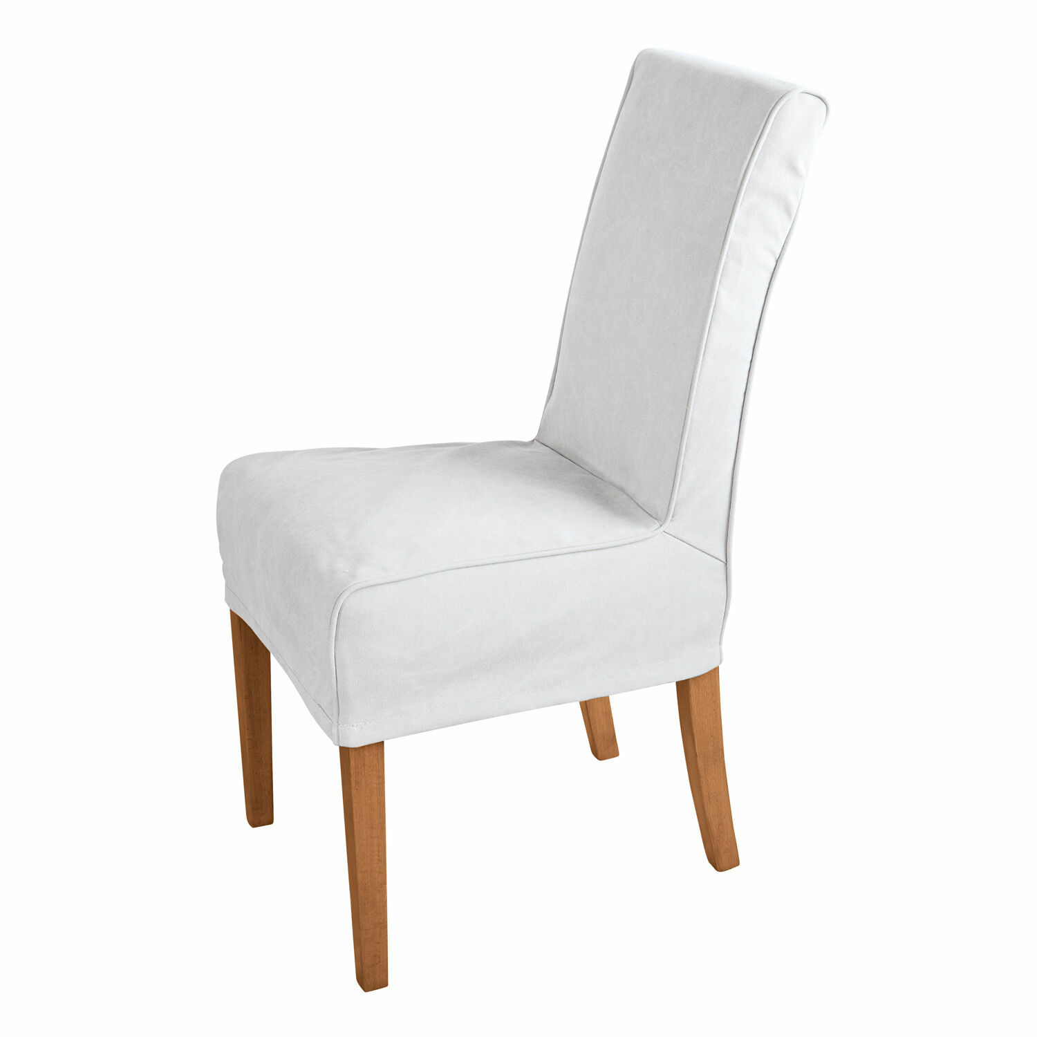 Chaise élégante rembourrée gris clair avec pieds en bois pour salon moderne
