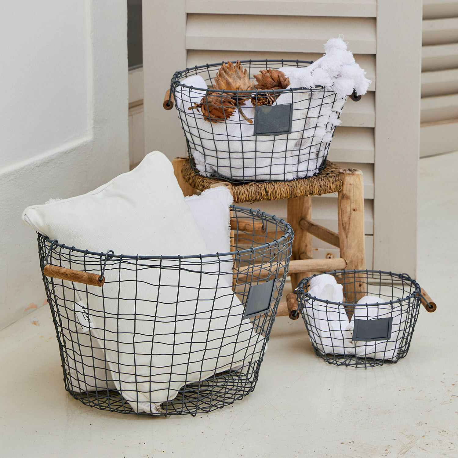 Lot de 3 corbeilles Lizac