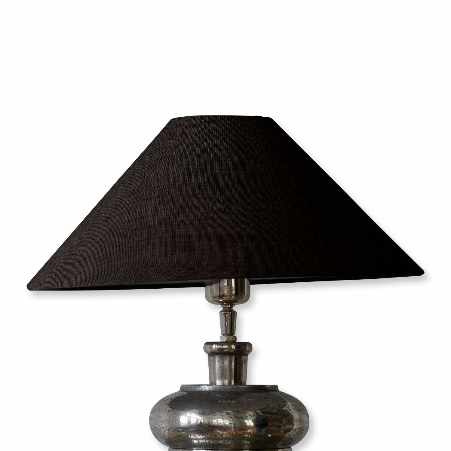 noir Abat-jour Emmera noir en tissu sur base métallique pour lampe de table
