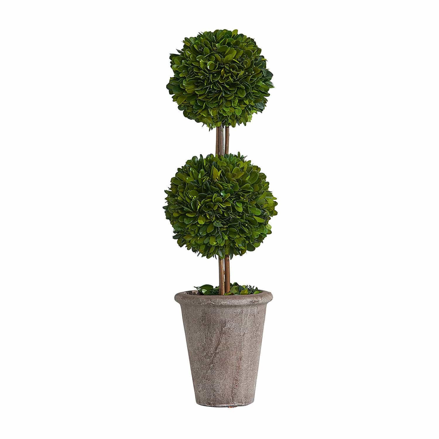 Arbre décoratif Noisse Arbre artificiel de buis en pot en pierre grise pour décoration intérieure et extérieure
