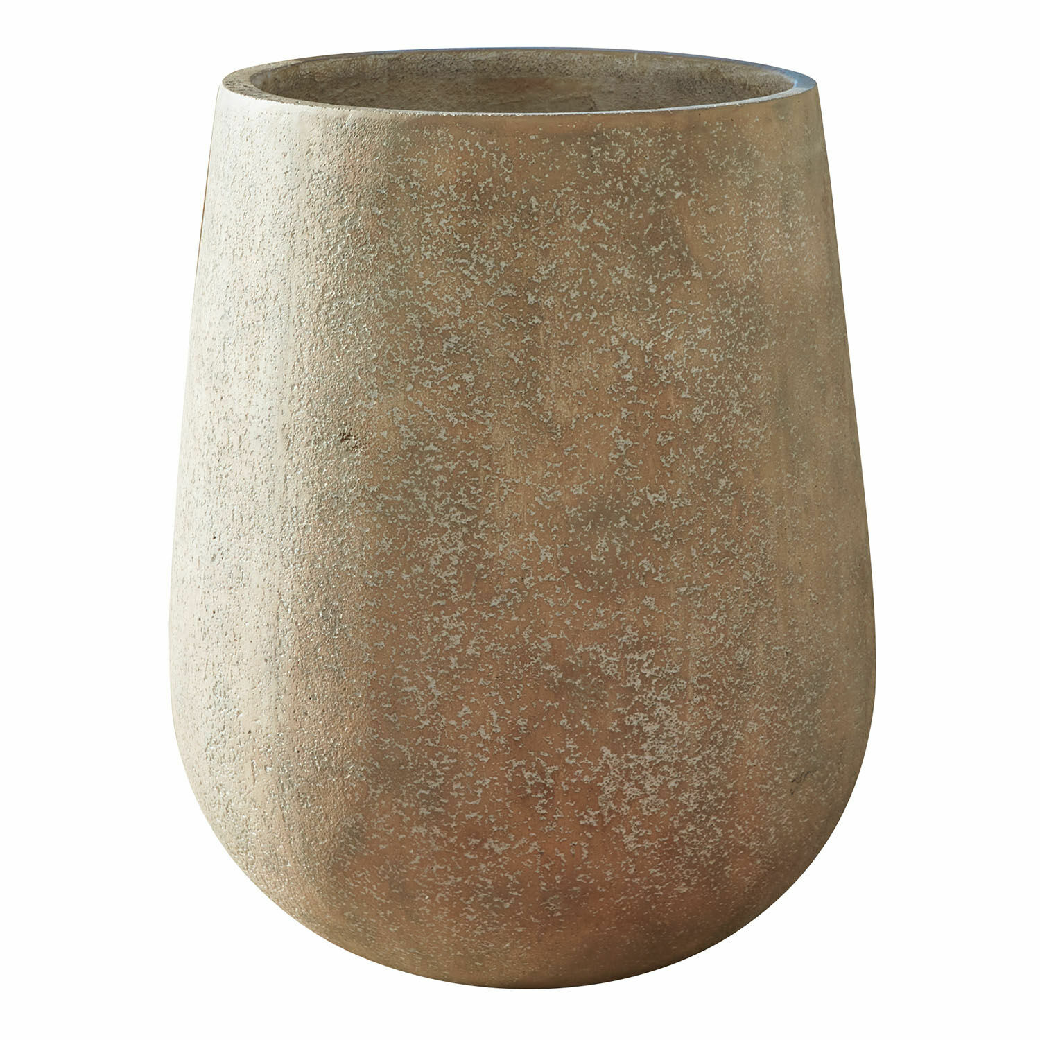 Cache-pot Bressac Grand pot en céramique mate couleur brun naturel pour décoration intérieure et extérieure