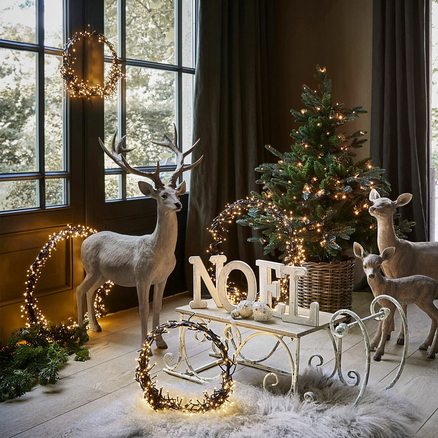 Lot de 2 couronnes à LED Nestier