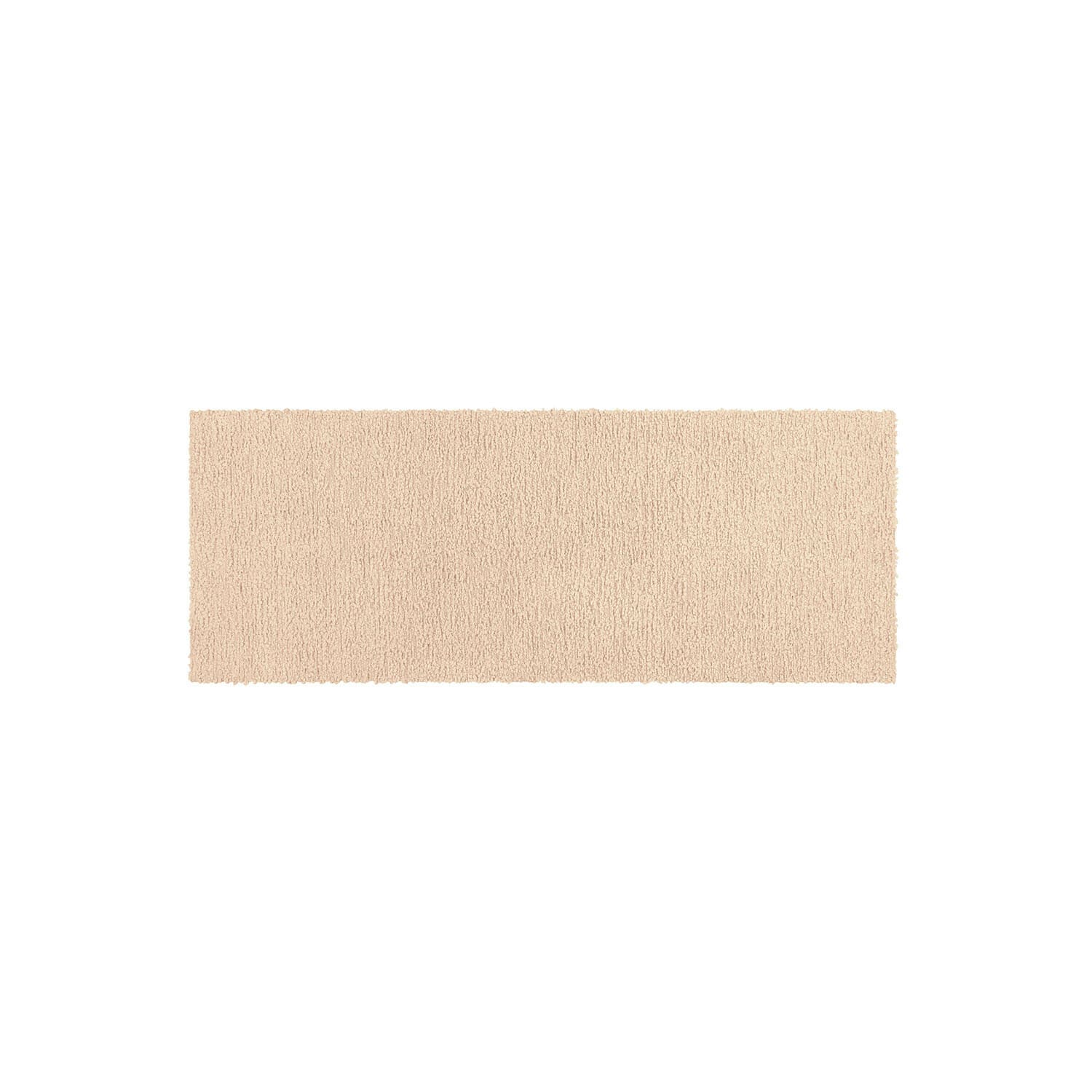 Tapis beige rectangulaire en matière douce, parfait pour décorer l'intérieur de la maison