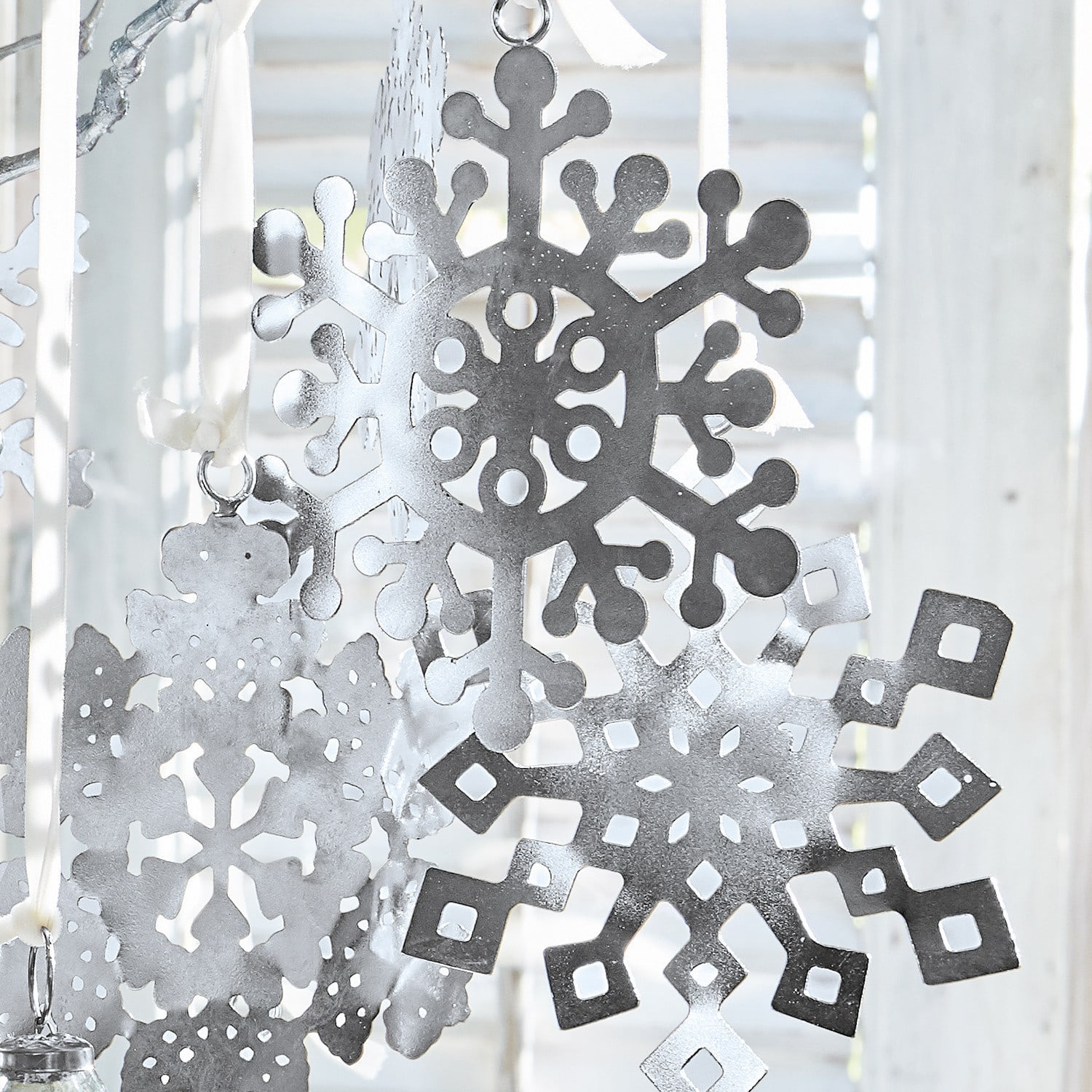 Lot de 12 décorations de Noël Flocon de neige