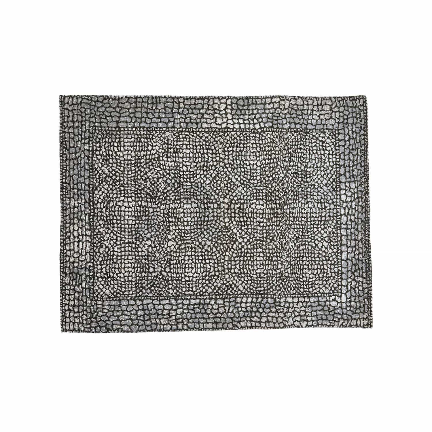 Tapis Vermont Tapis à motif pierre en nuances de gris et noir, décoration intérieure élégante et moderne