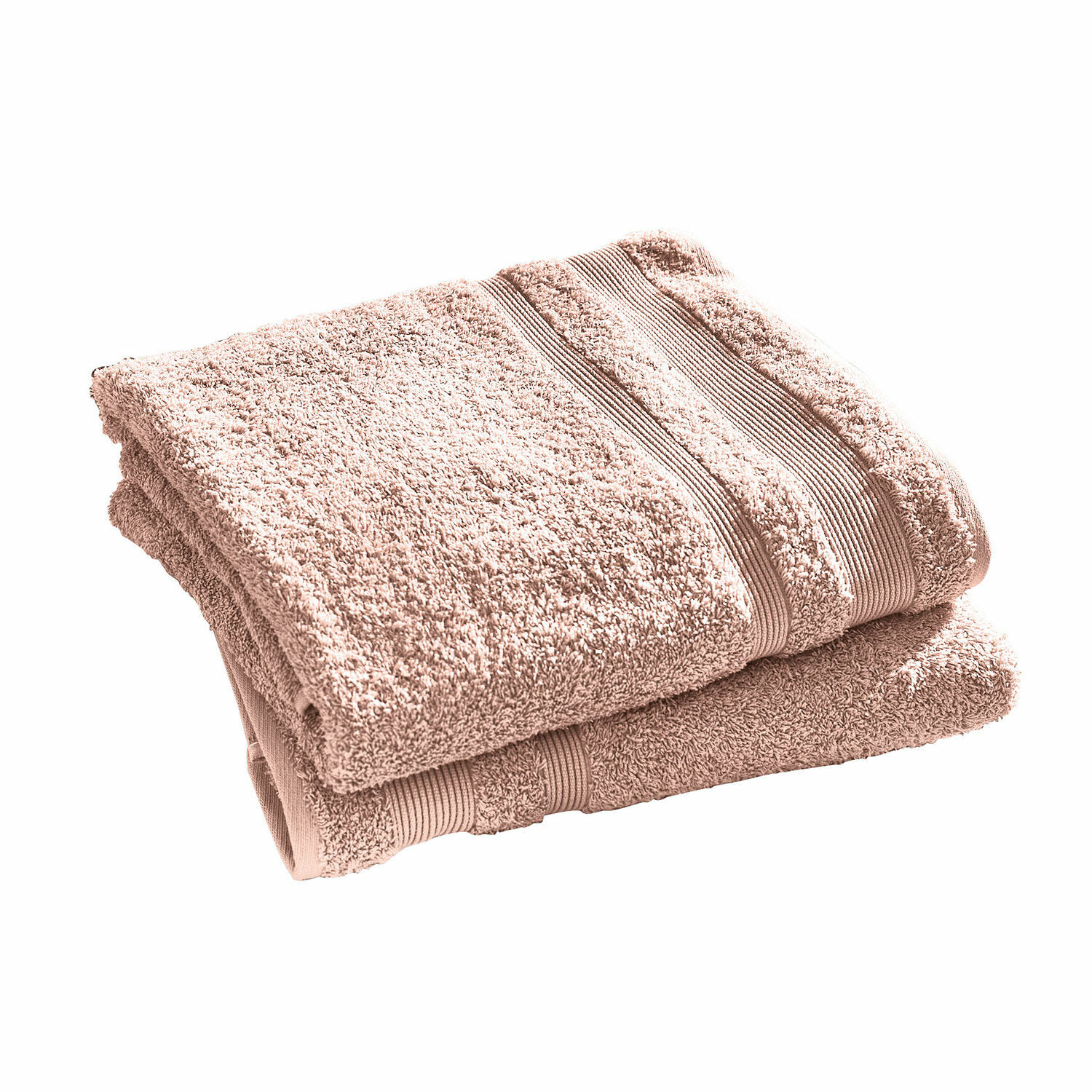 terre cuite Lot de 2 serviettes de bain Bourogne en coton terracotta doux, parfait pour la salle de bain