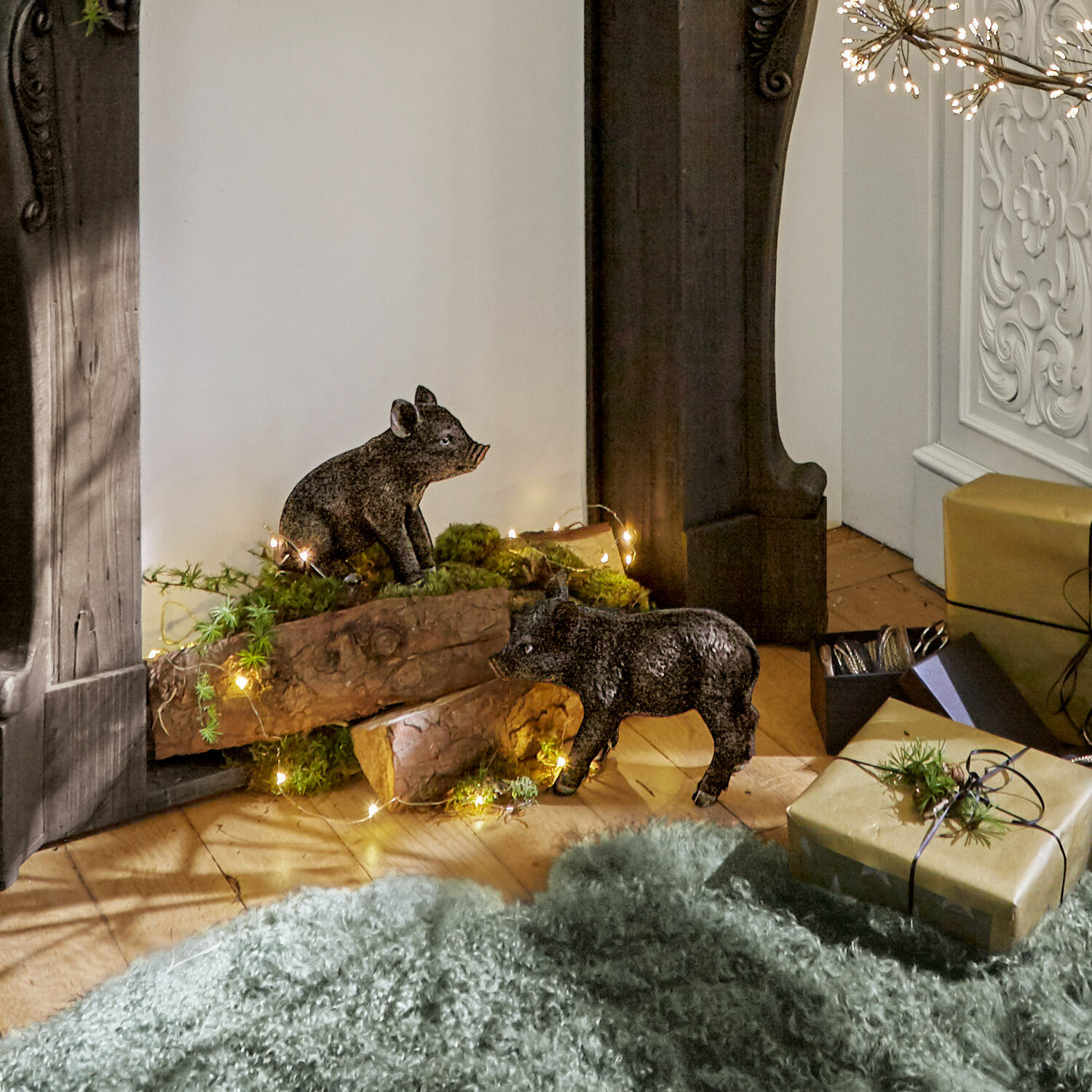 Lot de 2 porcelets décoratifs Silvain