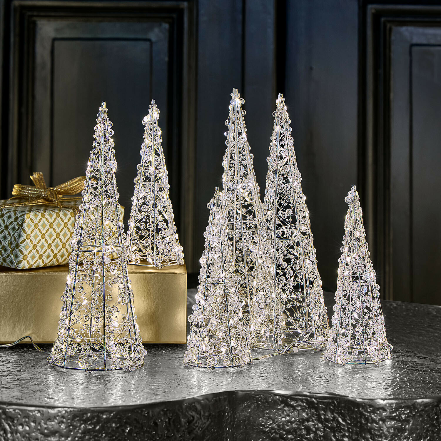 Lot de 6 sapins à LED Féelisse Lot de 6 sapins à LED Féelisse