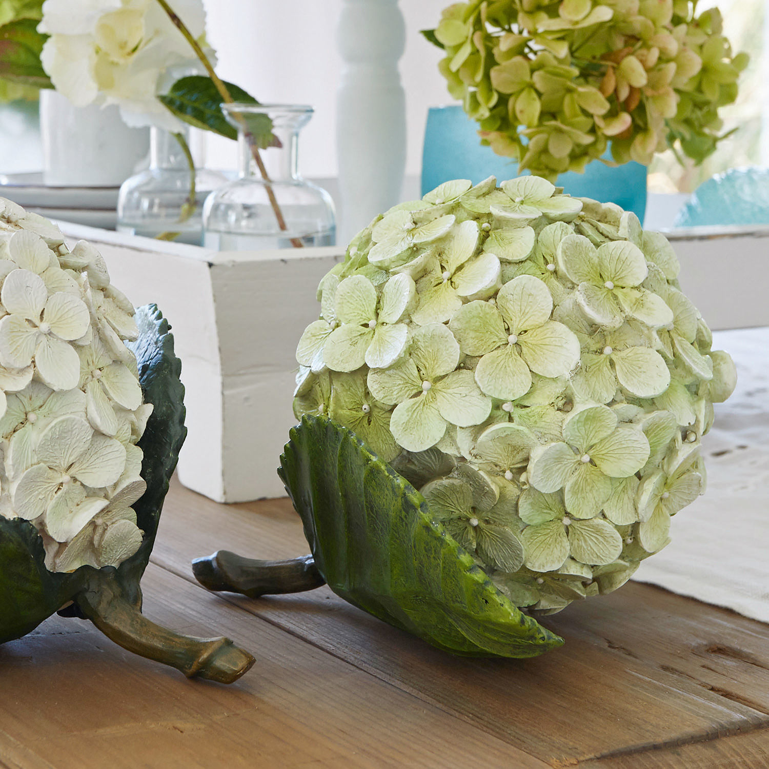Lot de 2 fleurs décoratives Hortensie