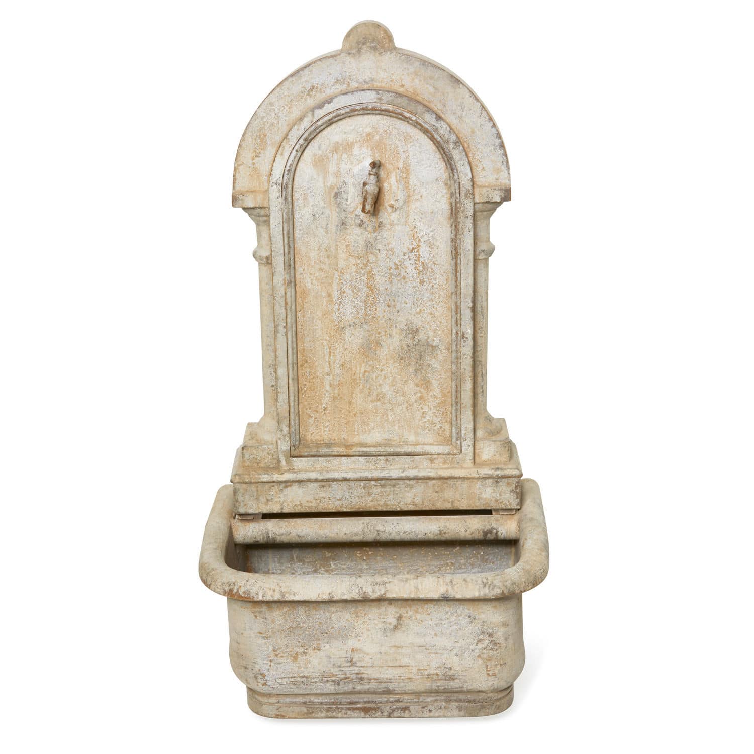 Fontaine murale Ivera Fontaine de jardin décorative en pierre beige, style rustique, élément décoratif extérieur
