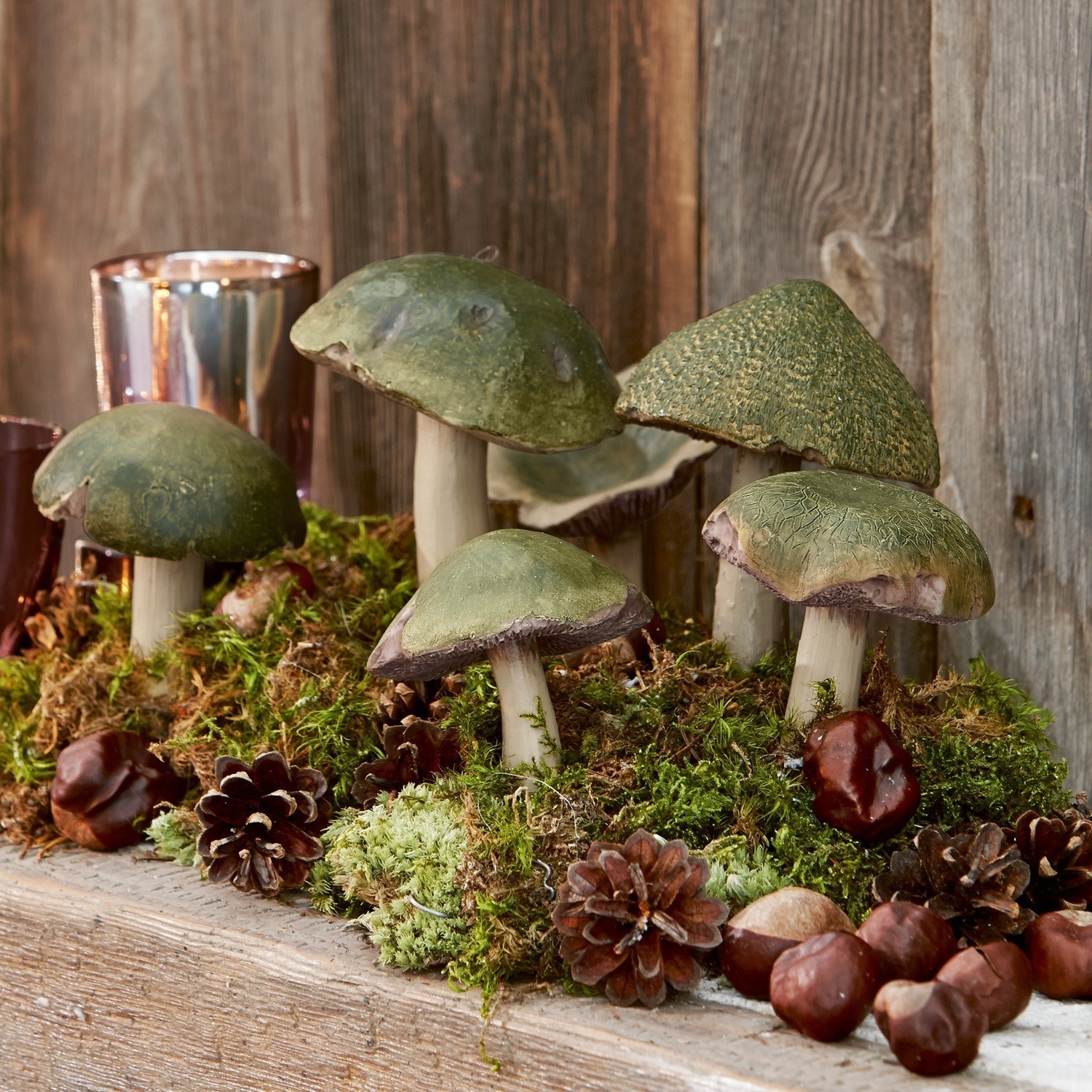 Lot de 6 décorations champignons Coty