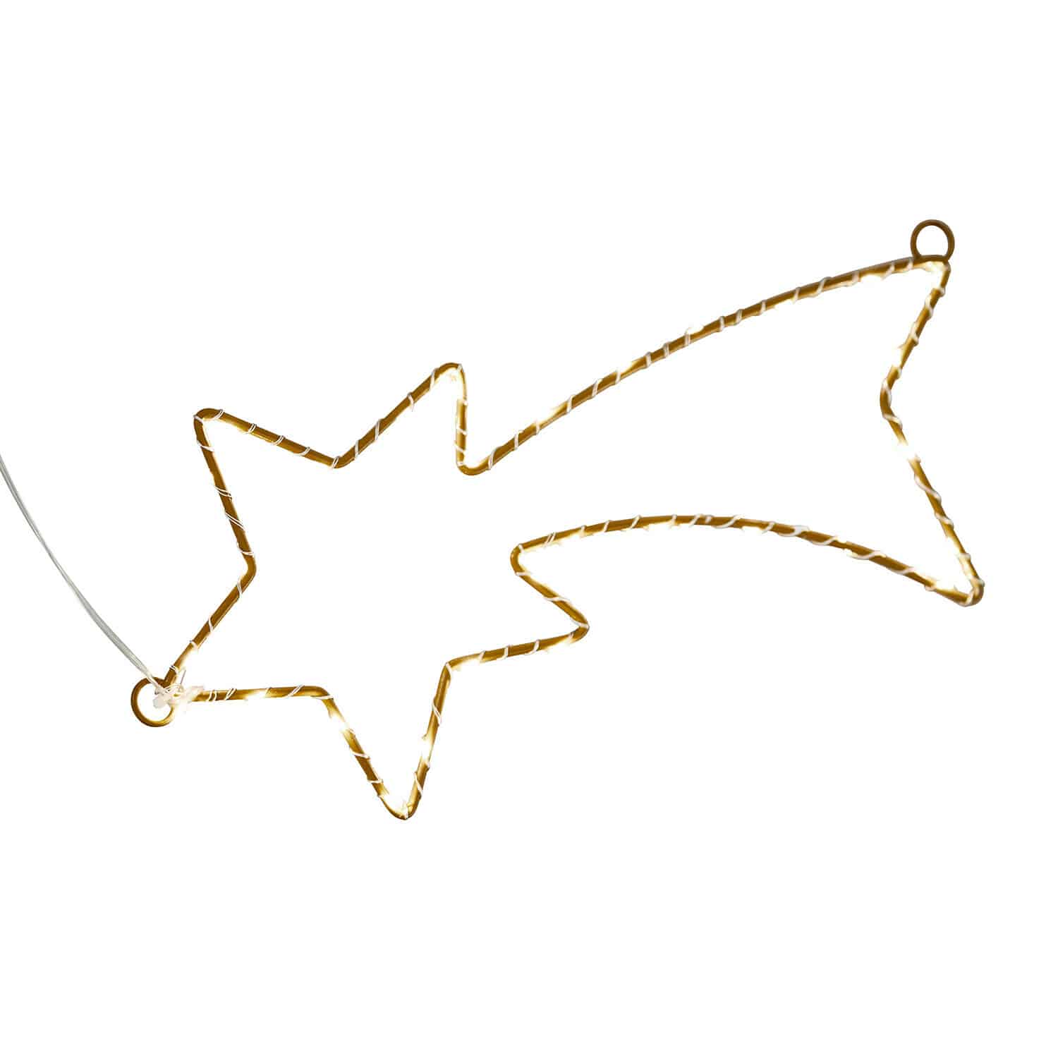 Étoile filante à LED Glittera Étoile lumineuse décorative avec traînée en lumière blanche chaude, idéale pour décorations de Noël LED