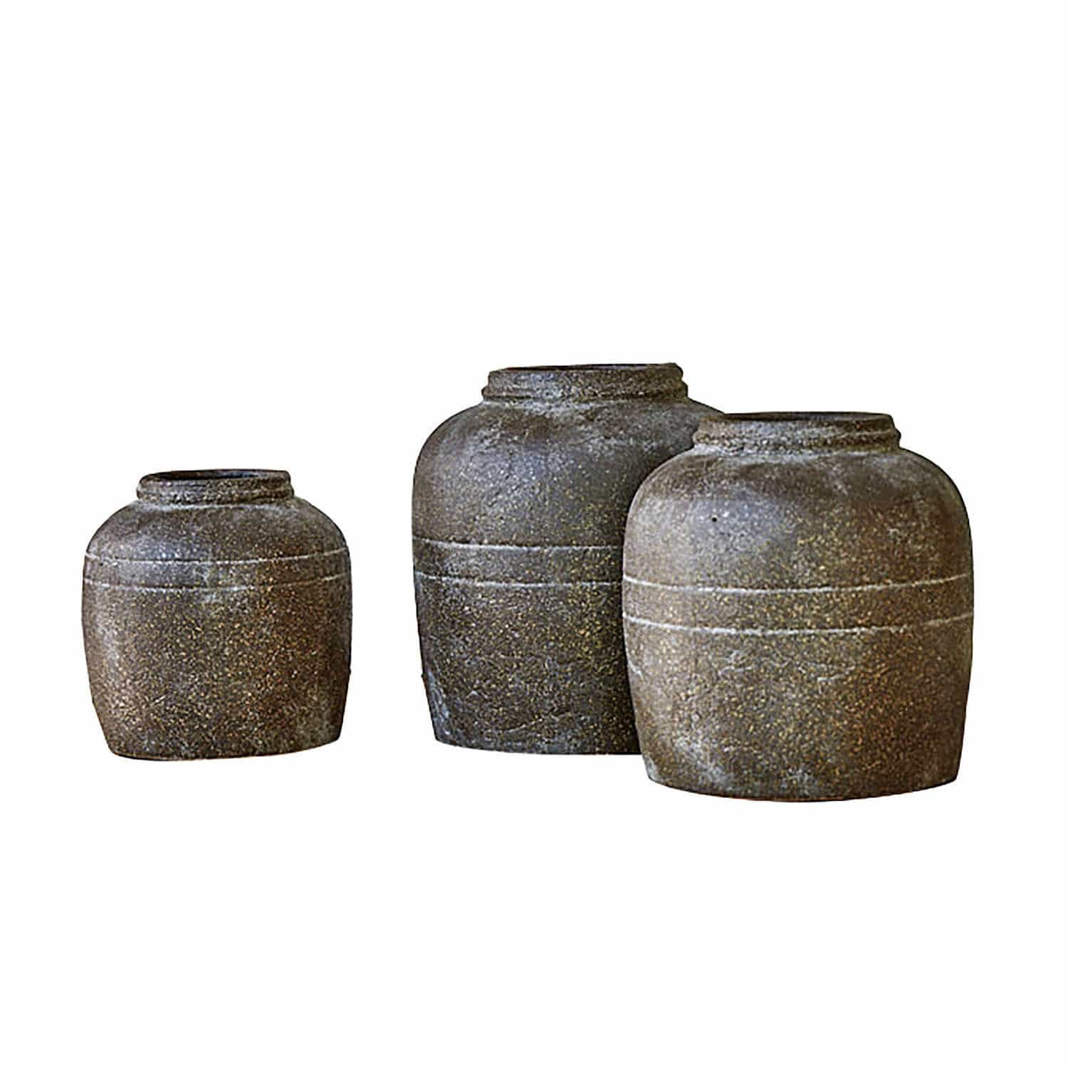 Lot de 3 vases Shiva