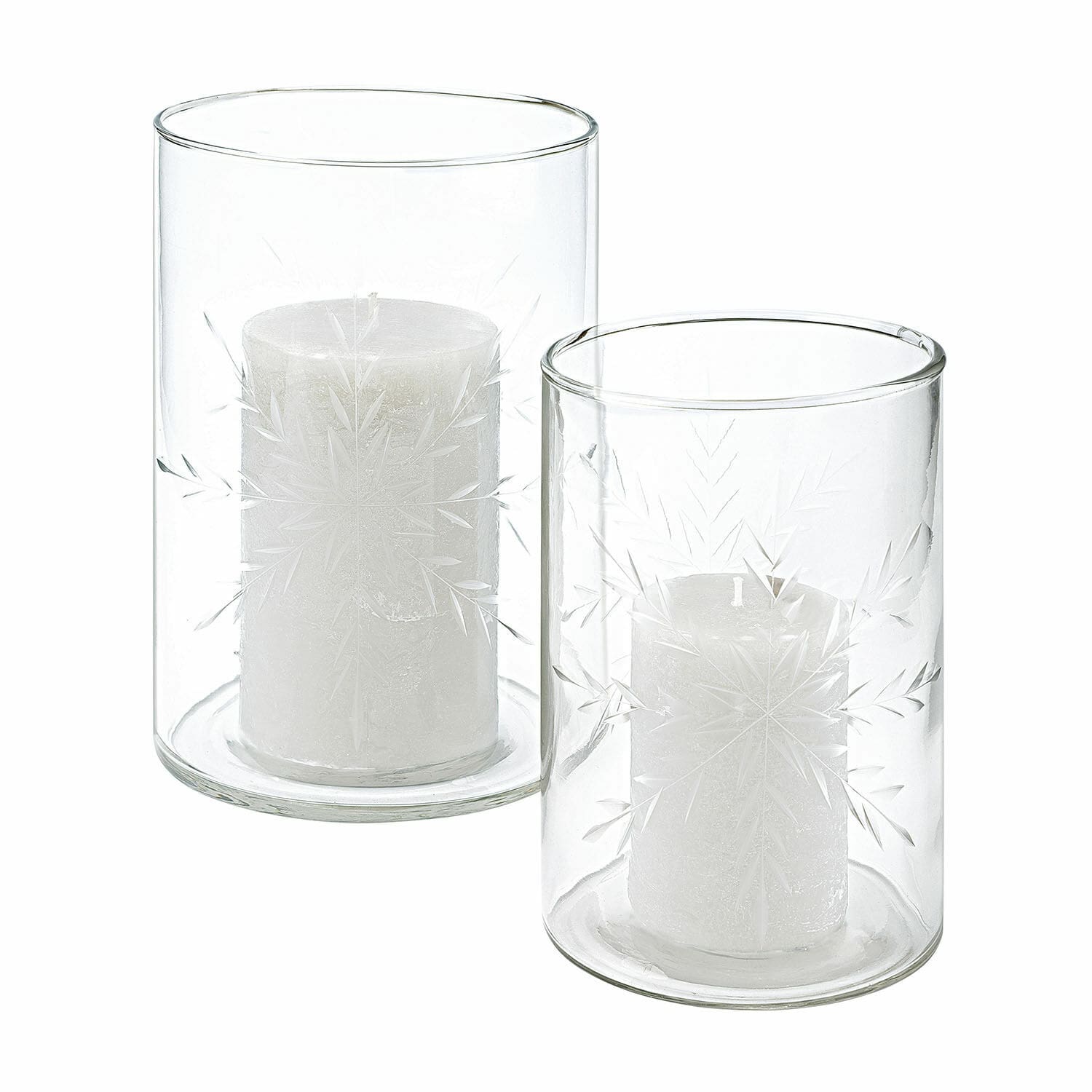 Lot de 2 photophores Snowflakes