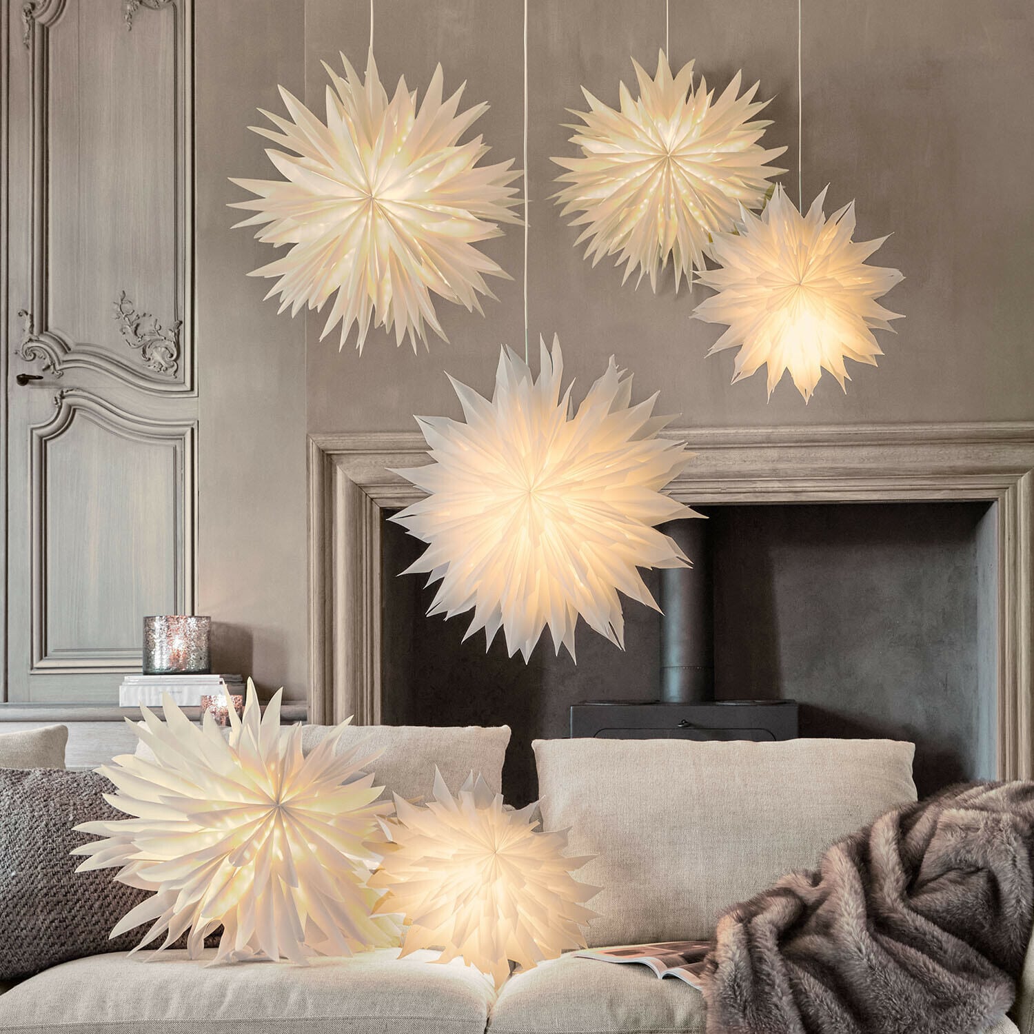Étoile lumineuse en papier Ylmera