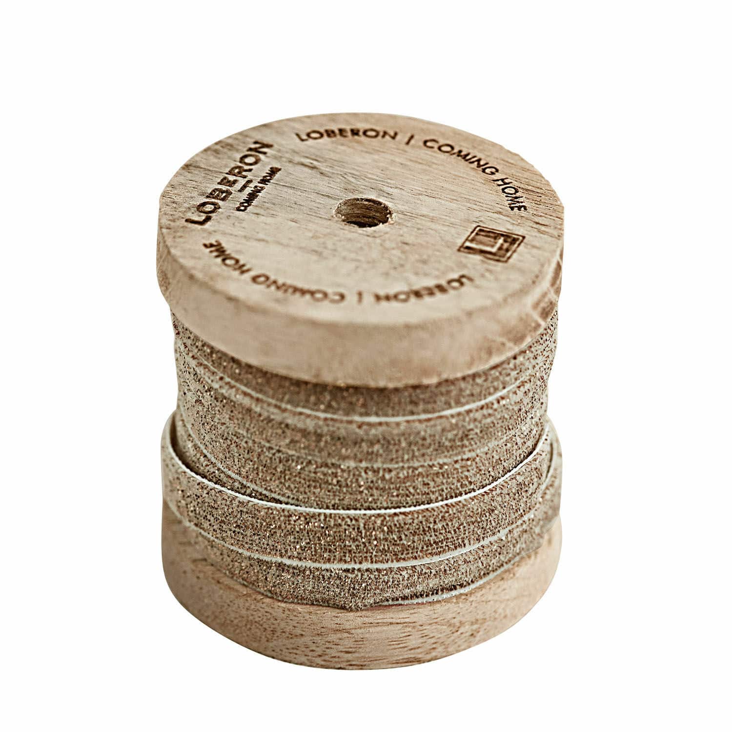 Ruban de velours Ulvane Bobine en bois avec corde naturelle beige pour décoration et artisanat