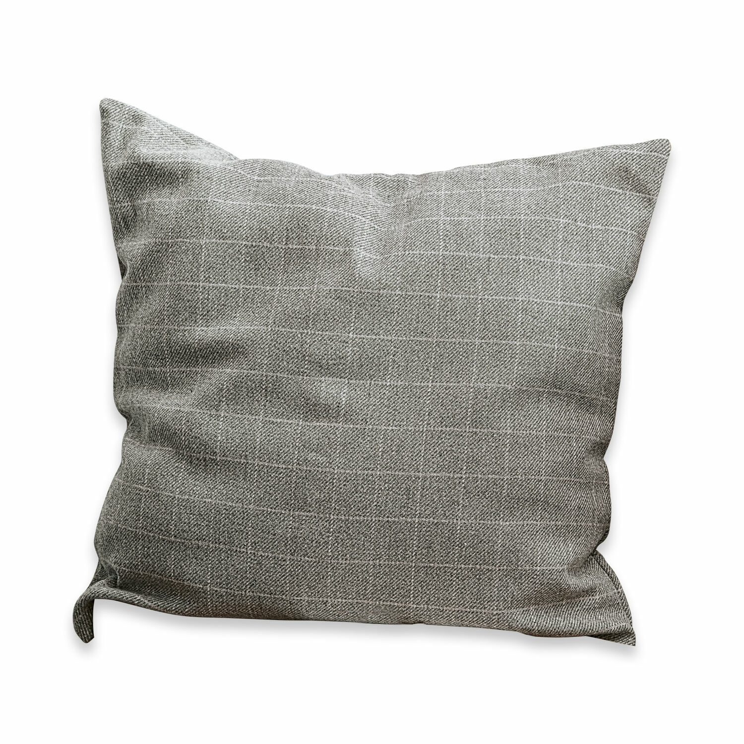 Housse de coussin Dublanc Coussin décoratif gris en tissu avec motif à carreaux subtil pour salon et chambre