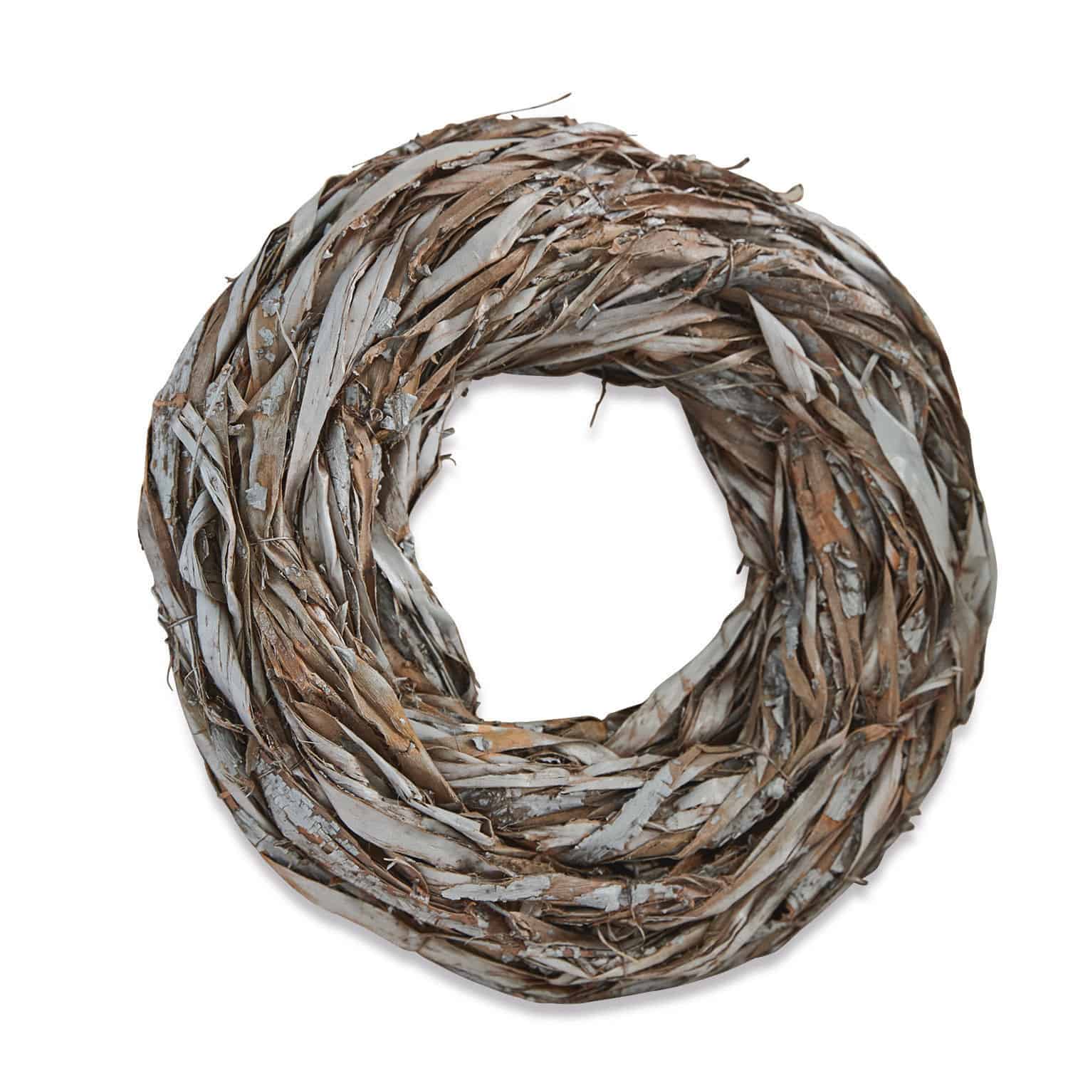 Couronne Stean Couronne décorative en écorce naturelle marron et grise pour décoration intérieure