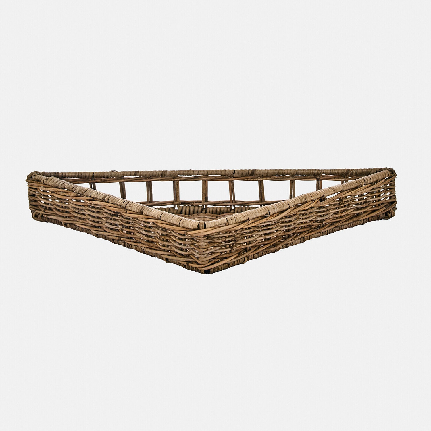 Panier d’angle Célunise Panier triangulaire en osier brun naturel pour rangement et décoration intérieure