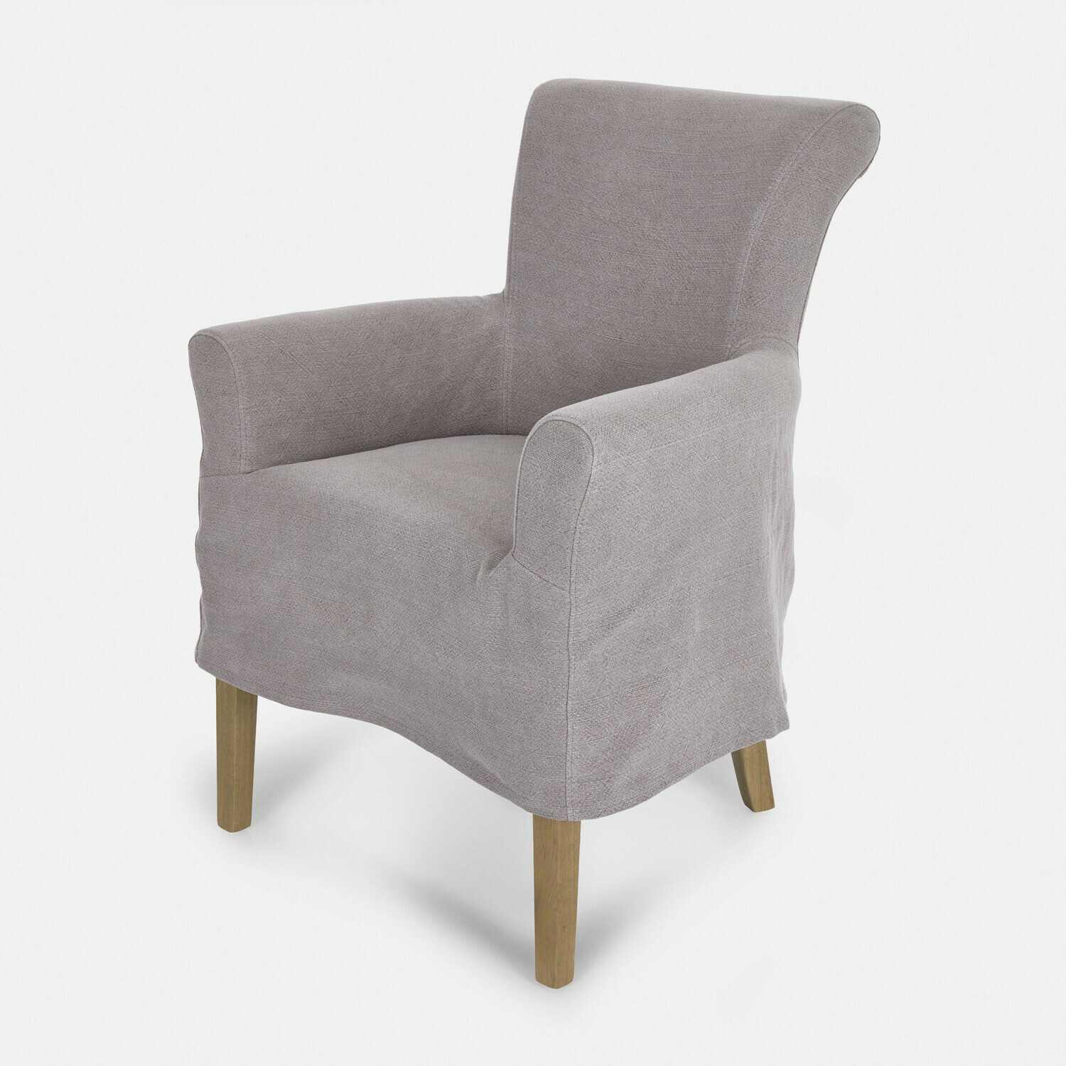 Chaise Amherst Fauteuil beige en tissu avec pieds en bois, siège confortable pour salon ou bureau