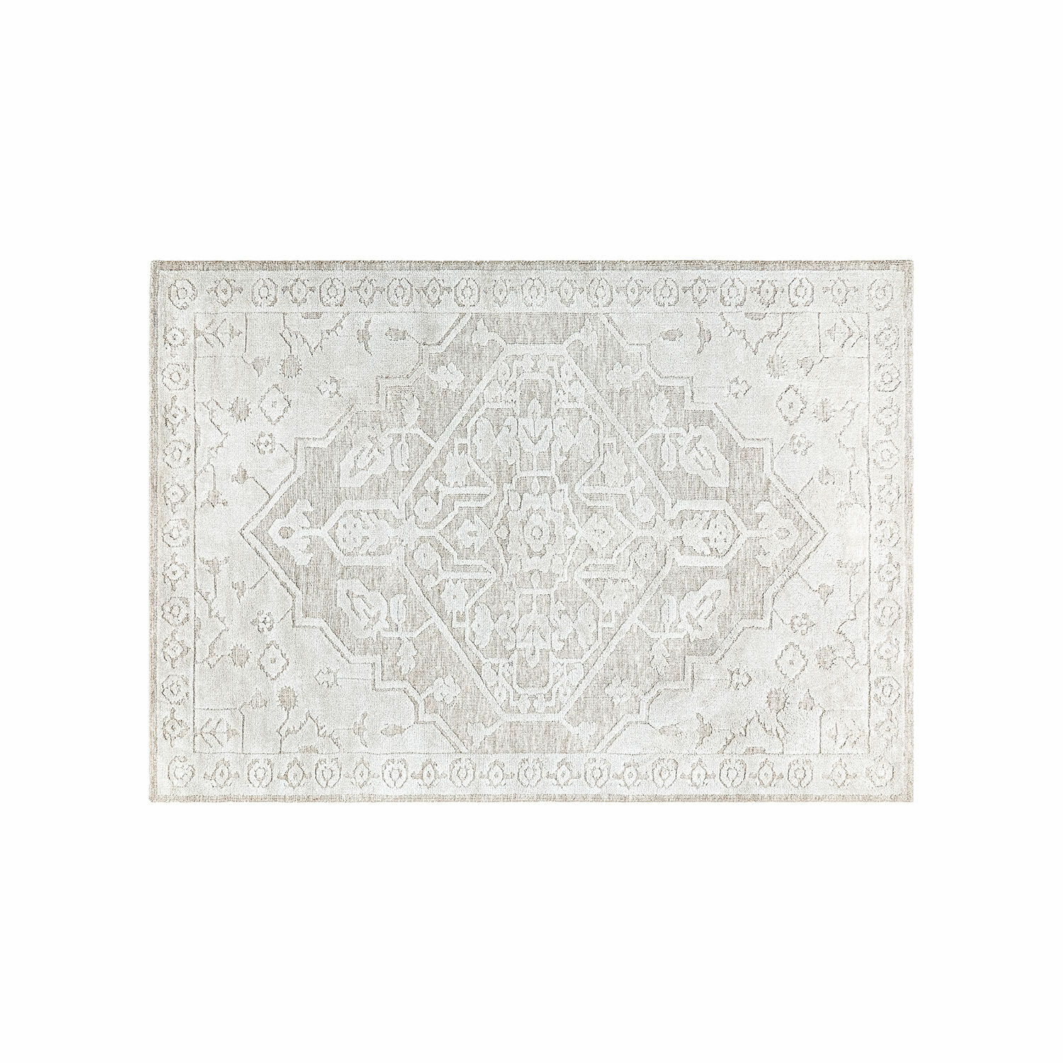 Tapis Armidale Tapis décoratif beige clair avec motif géométrique, tissu doux, style vintage élégant pour salon