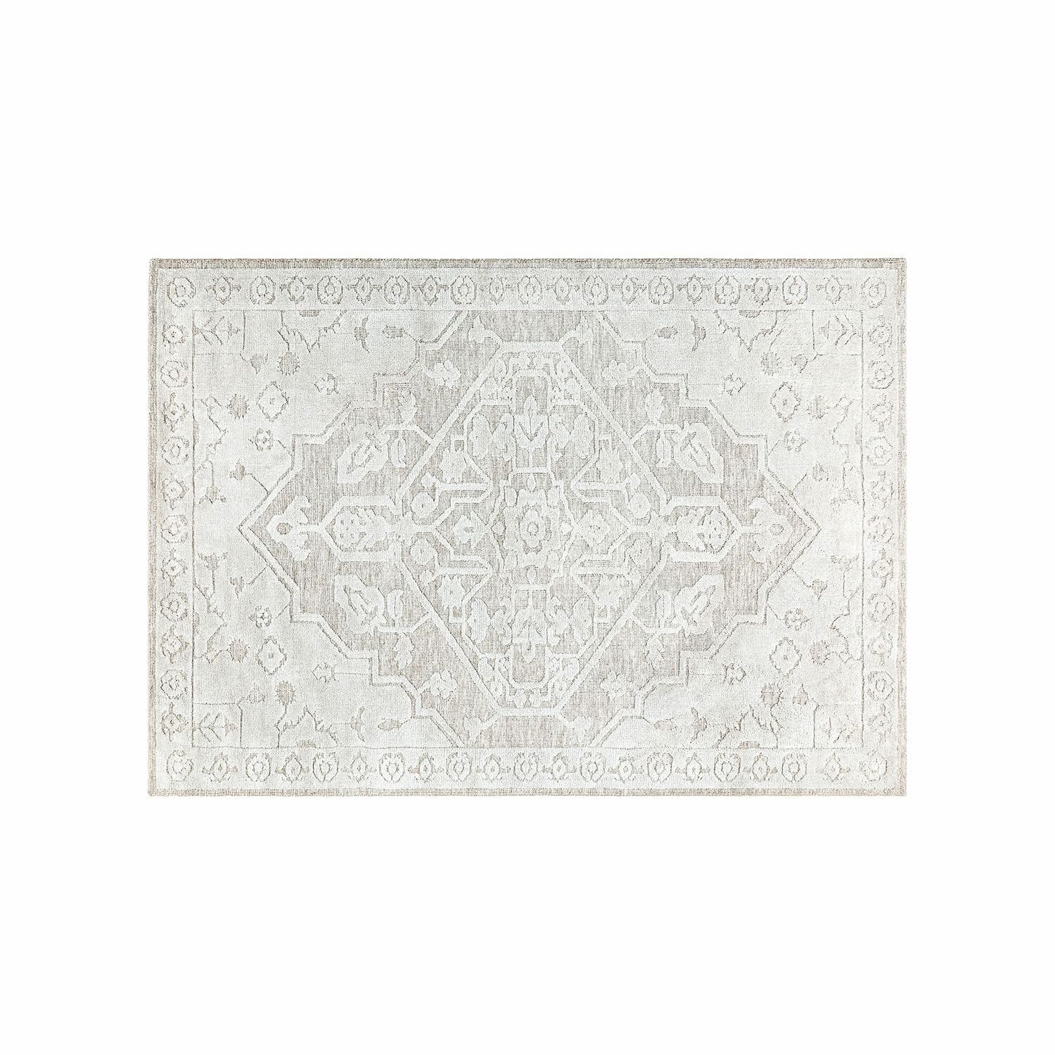 Tapis Armidale Tapis décoratif beige clair avec motif géométrique, tissu doux, style vintage élégant pour salon