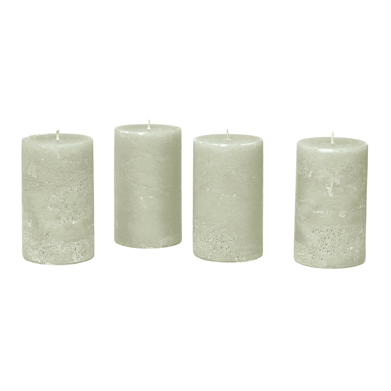 sauge Lot de 4 bougies Braga couleur sauge avec texture rustique pour décoration intérieure