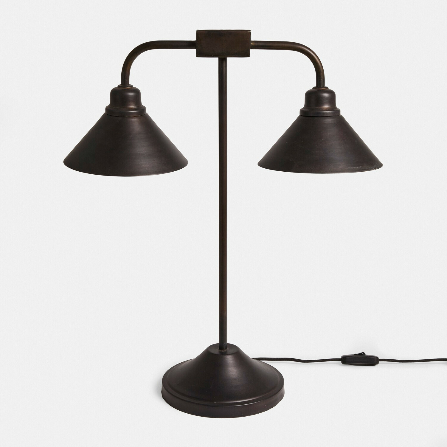 Lampe à poser Cilovex Lampe de bureau double en métal noir, design industriel, éclairage fonctionnel pour espace de travail