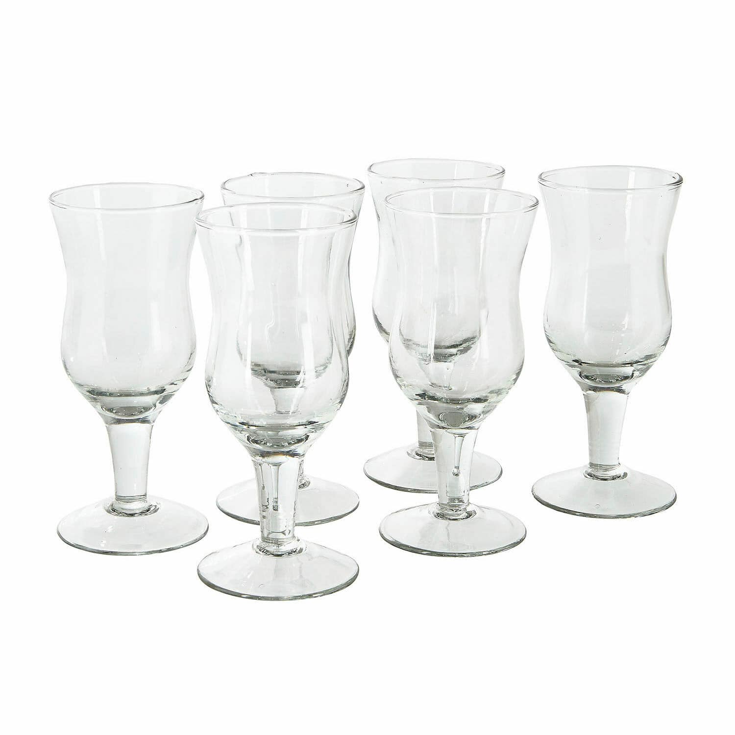 Lot de 6 verres Gaëtane Ensemble de six verres transparents en verre à pied pour boissons alcoolisées