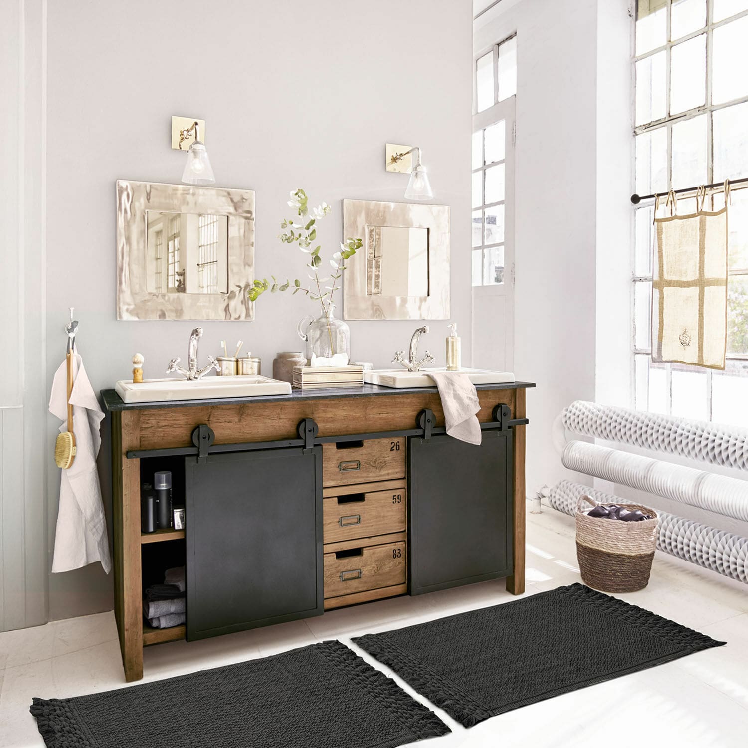 Lot de 2 tapis de bain Faelwyn