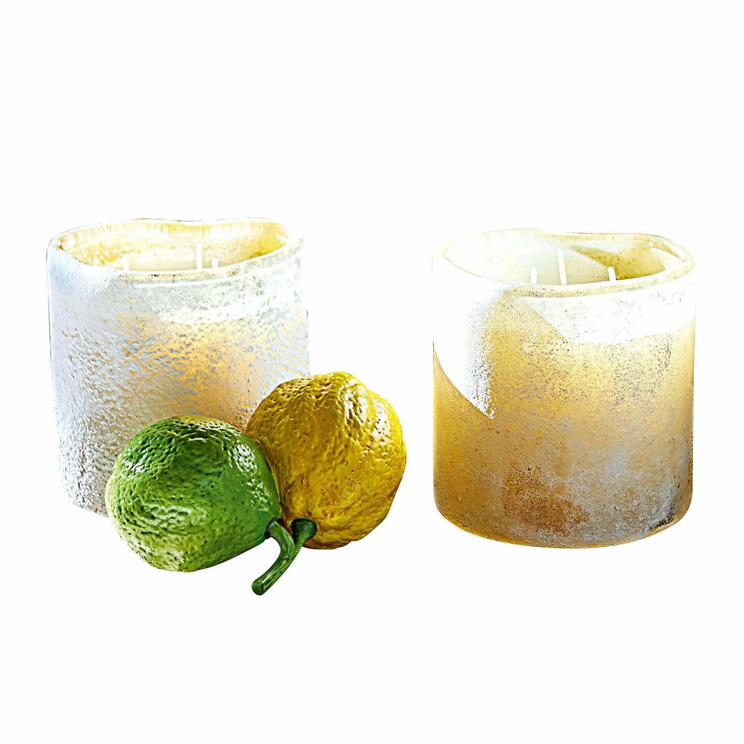 Lot de 2 photophores avec bougies Caladia