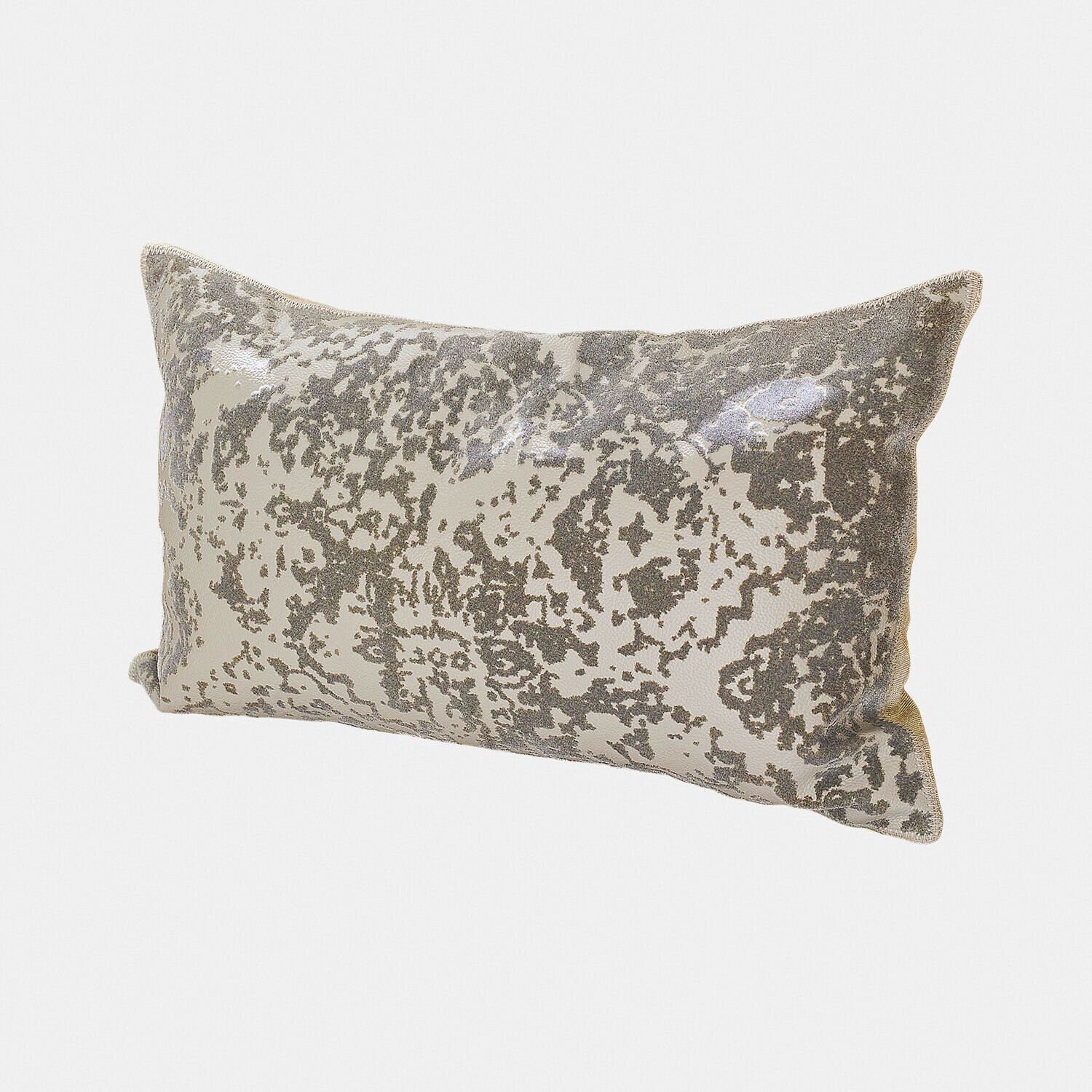 Housse de coussin Cressley Coussin rectangulaire beige clair avec motif gris pour décoration intérieure élégante