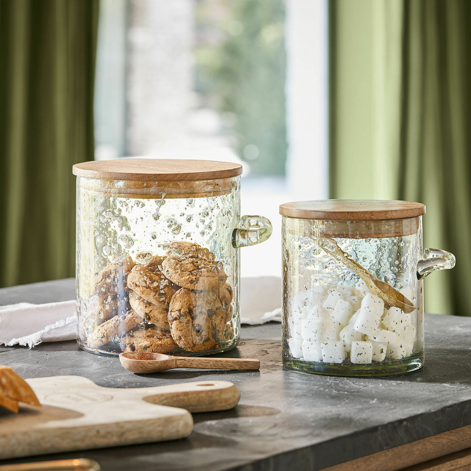 Lot de 2 pots en verre Cerney
