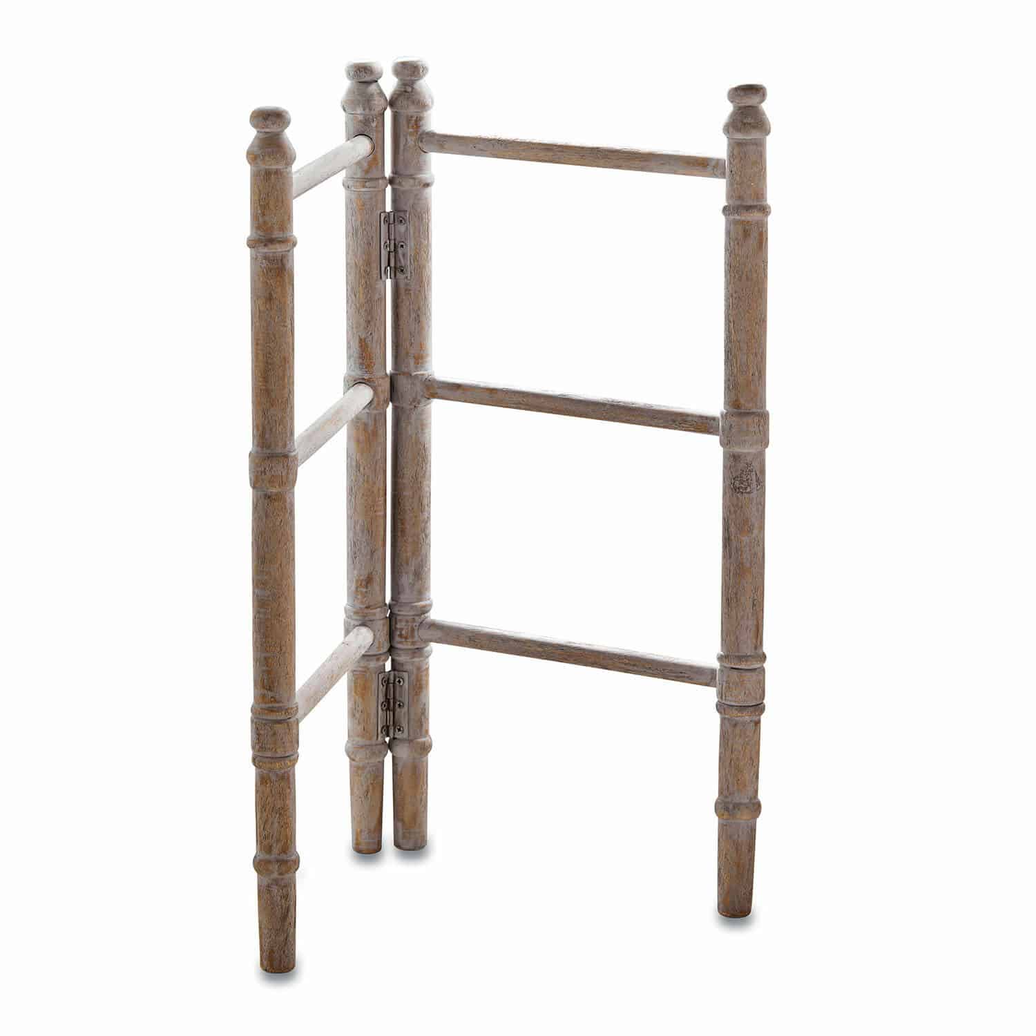 Porte-serviettes Cumana Porte-serviettes pliant en bois couleur naturelle pour salle de bain et salon