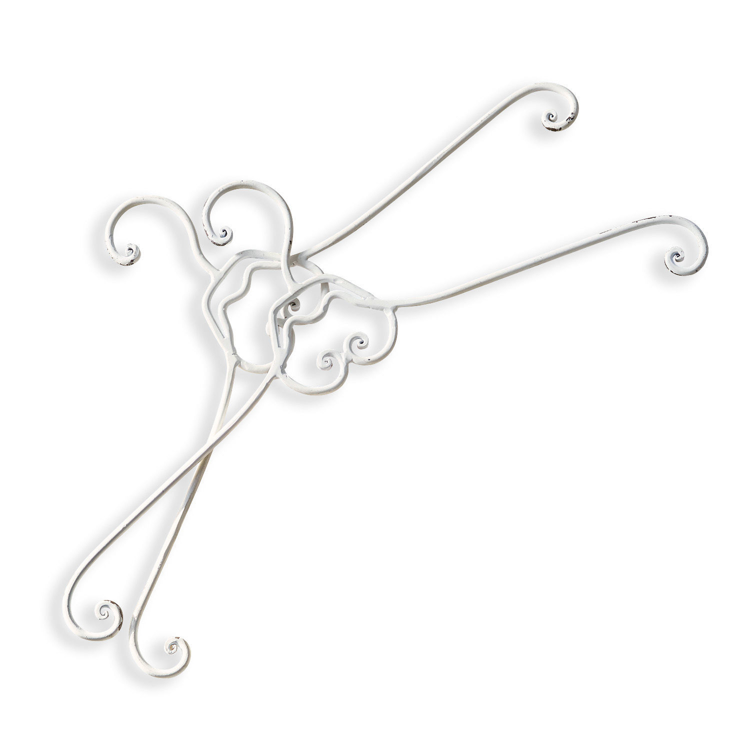 Lot de 2 cintres Guin Crochets muraux en métal blanc avec motifs en spirale pour décoration ou suspension