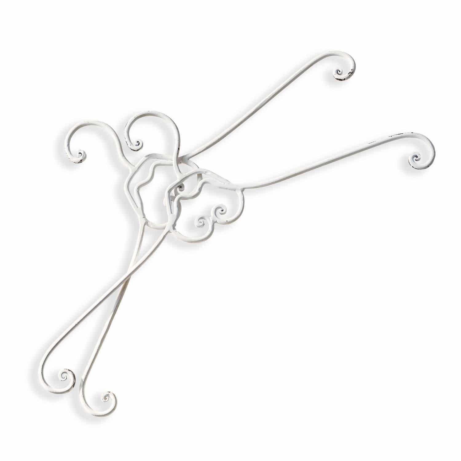 Lot de 2 cintres Guin Crochets muraux en métal blanc avec motifs en spirale pour décoration ou suspension