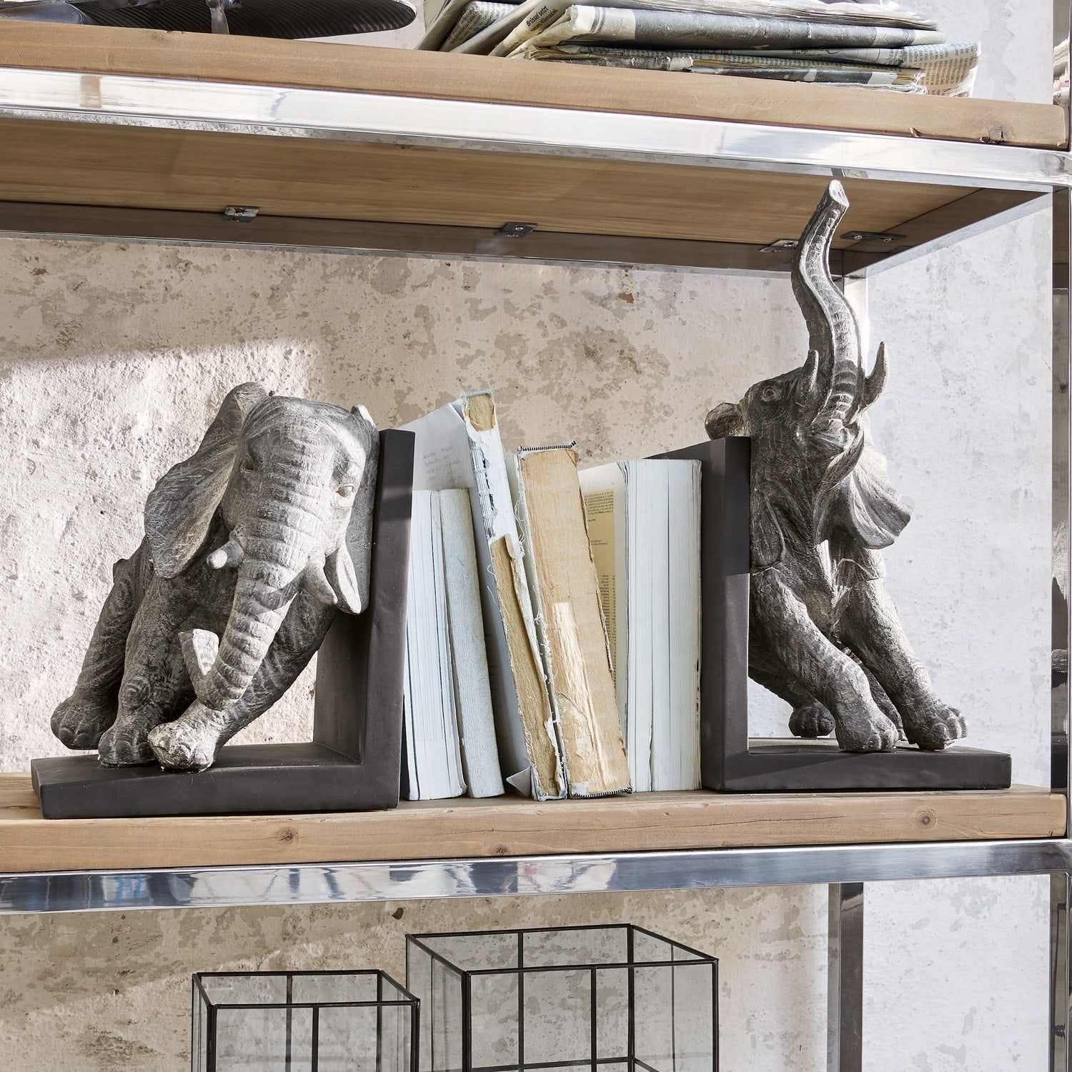 Lot de 2 serre-livres Elephants